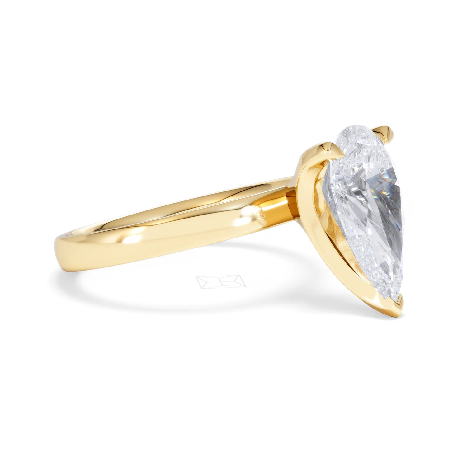 Origin 3.00ct Pear Cut Lab Diamond Solitaire Engagement Ring in 18K Yellow Gold - Image 19