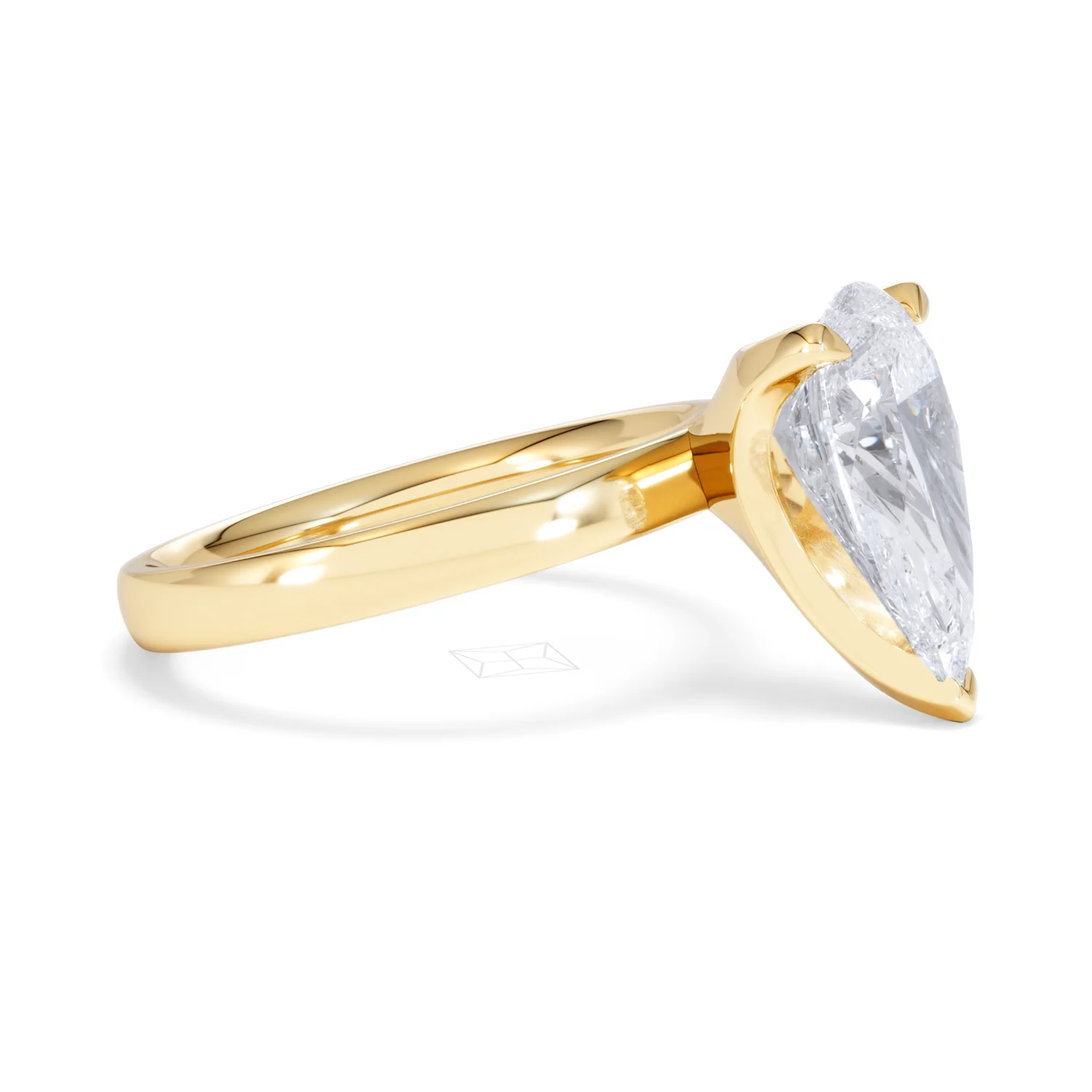 Origin 3.00ct Pear Cut Lab Diamond Solitaire Engagement Ring in 18K Yellow Gold - Image 21