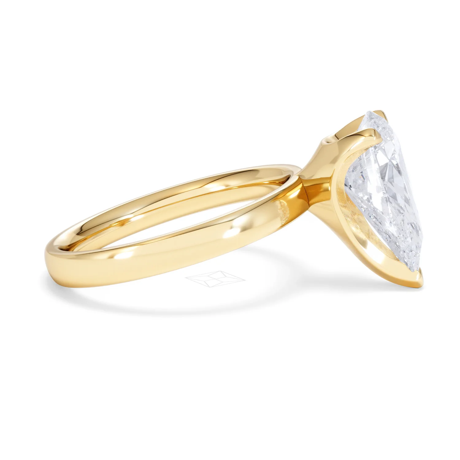 Origin 3.00ct Pear Cut Lab Diamond Solitaire Engagement Ring in 18K Yellow Gold - Image 25