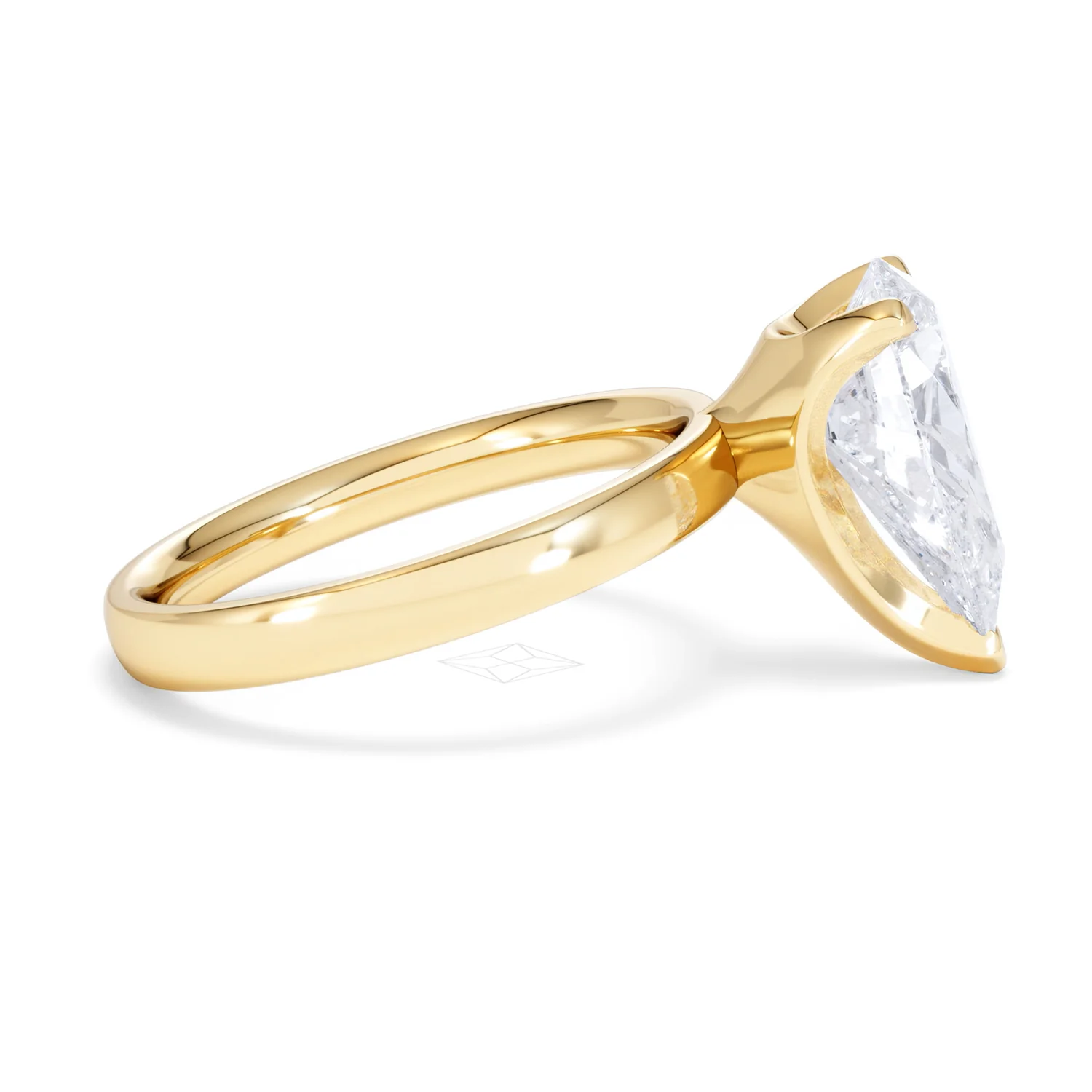 Origin 3.00ct Pear Cut Lab Diamond Solitaire Engagement Ring in 18K Yellow Gold - Image 26