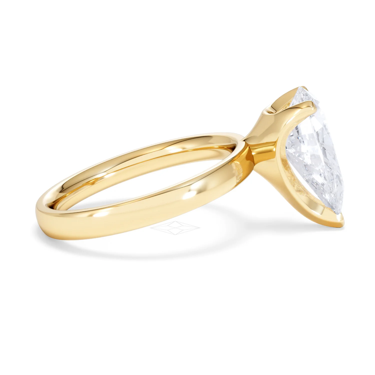 Origin 3.00ct Pear Cut Lab Diamond Solitaire Engagement Ring in 18K Yellow Gold - Image 27