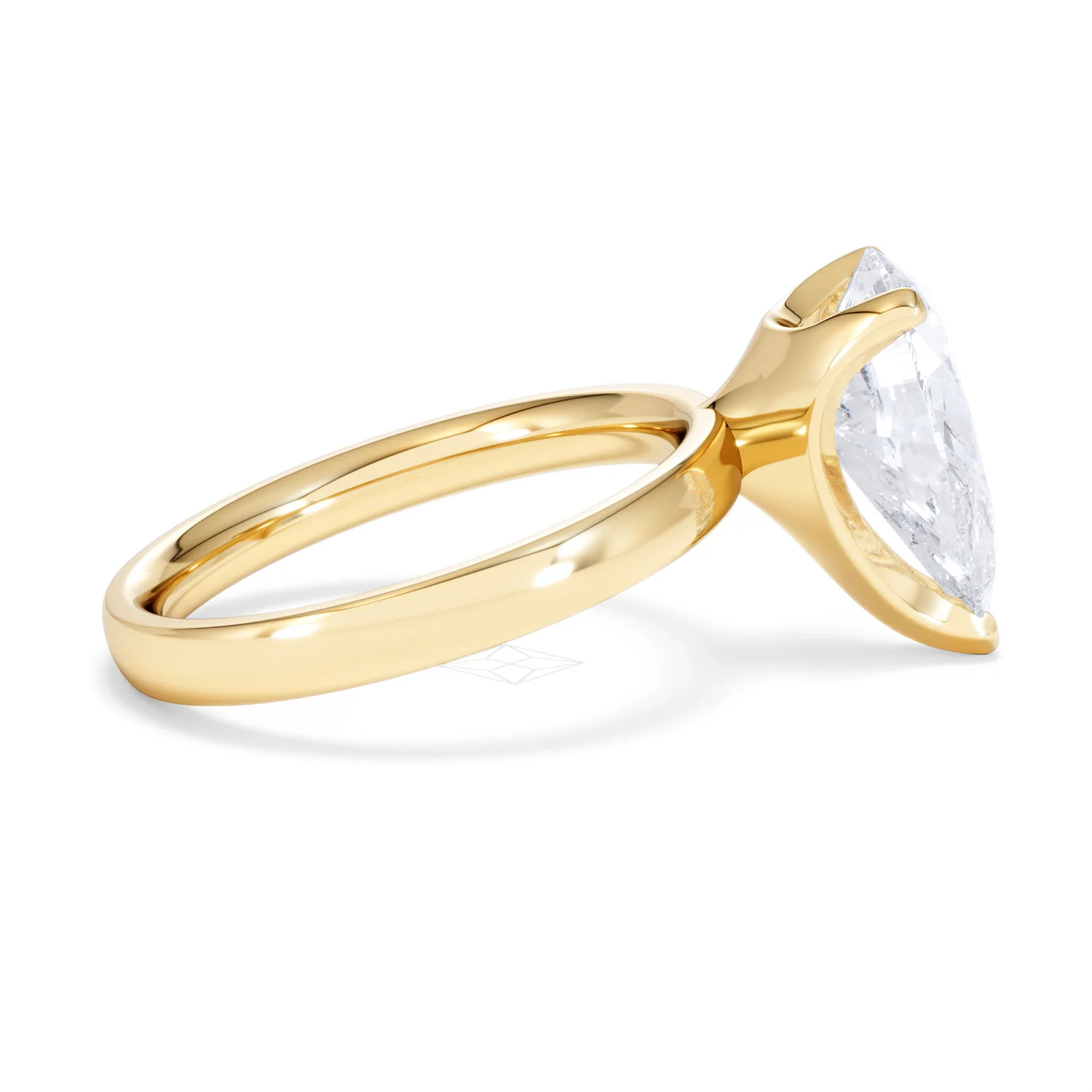 Origin 3.00ct Pear Cut Lab Diamond Solitaire Engagement Ring in 18K Yellow Gold - Image 28