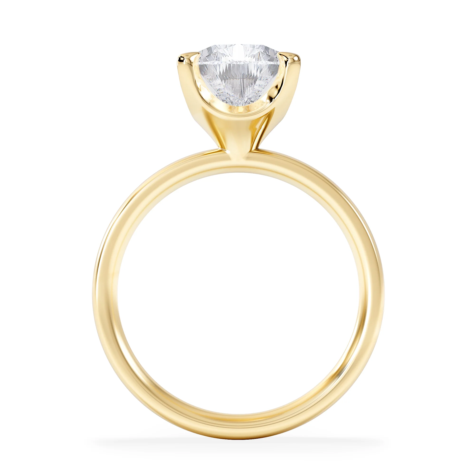 Origin 3.00ct Pear Cut Lab Diamond Solitaire Engagement Ring in 18K Yellow Gold - Image 3