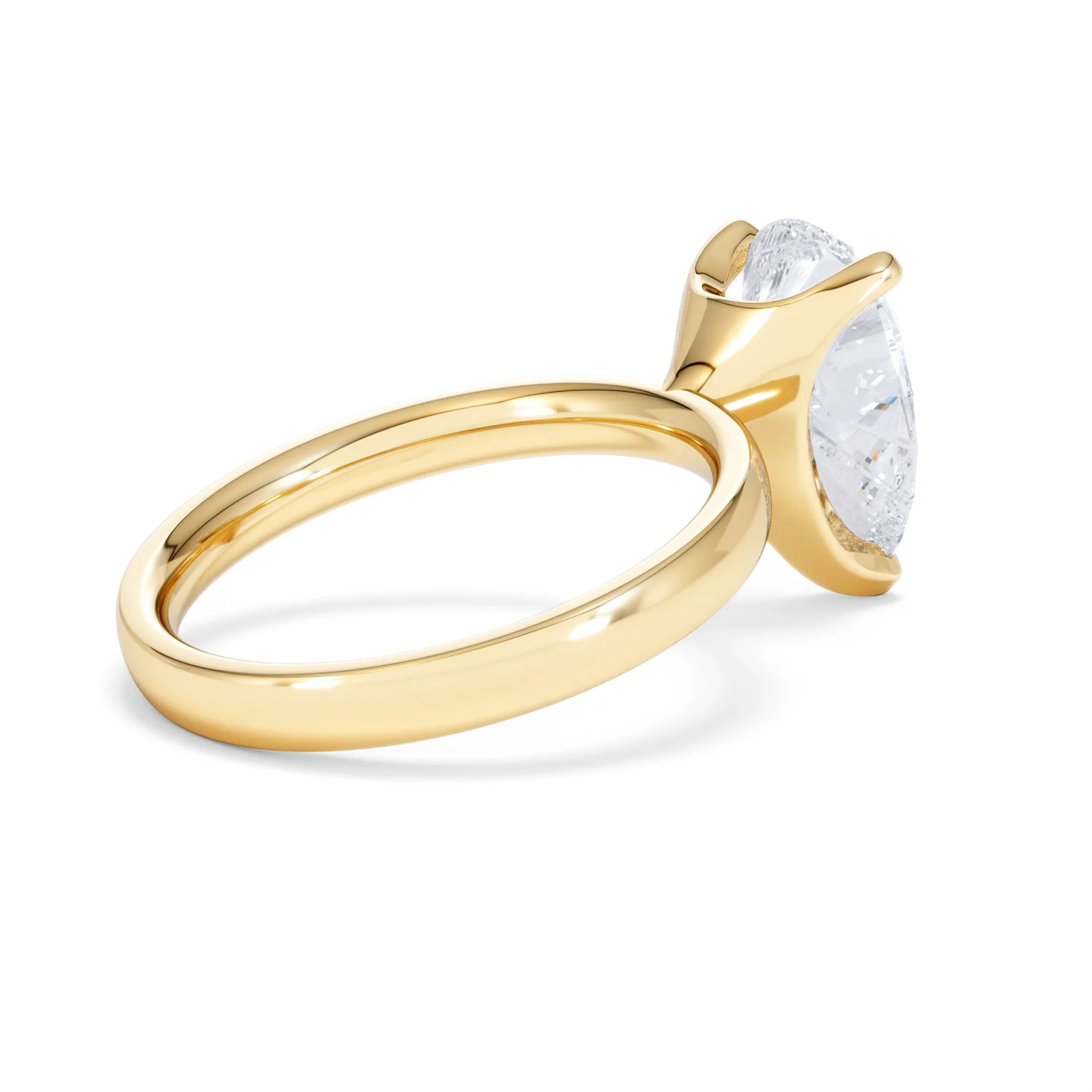 Origin 3.00ct Pear Cut Lab Diamond Solitaire Engagement Ring in 18K Yellow Gold - Image 35