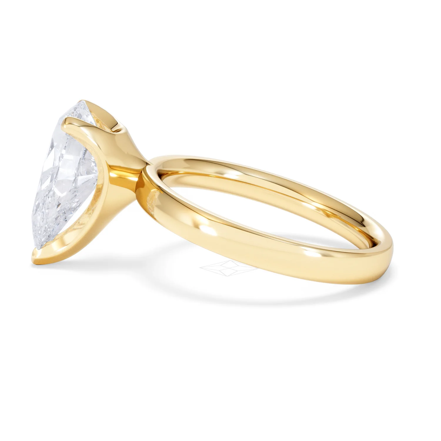 Origin 3.00ct Pear Cut Lab Diamond Solitaire Engagement Ring in 18K Yellow Gold - Image 66