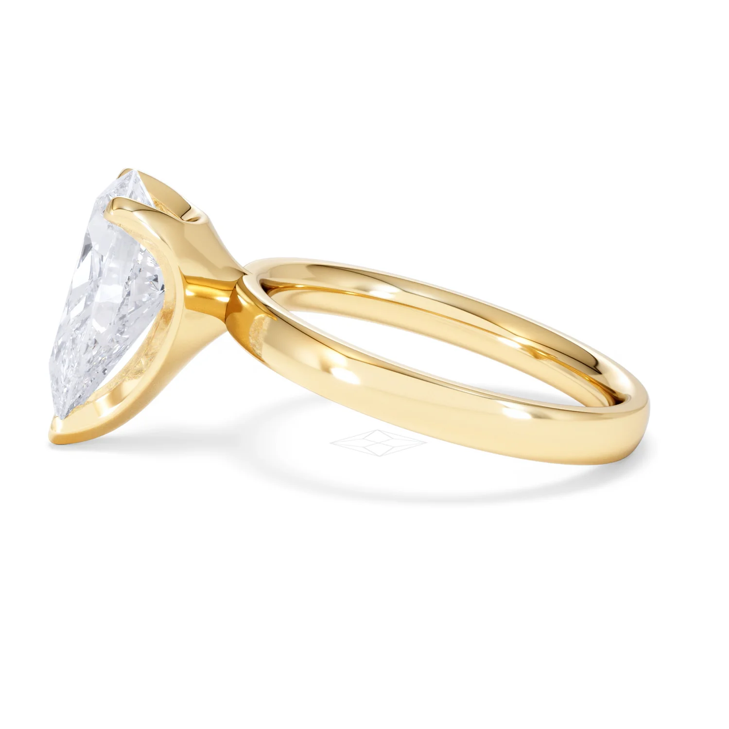 Origin 3.00ct Pear Cut Lab Diamond Solitaire Engagement Ring in 18K Yellow Gold - Image 67