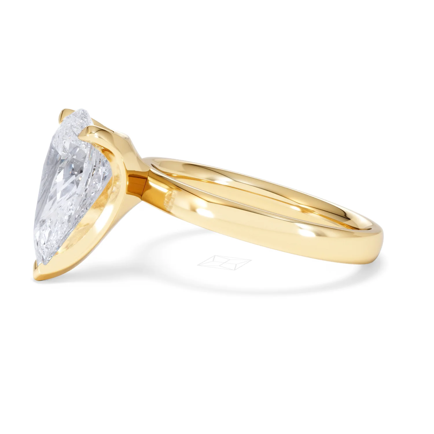 Origin 3.00ct Pear Cut Lab Diamond Solitaire Engagement Ring in 18K Yellow Gold - Image 71