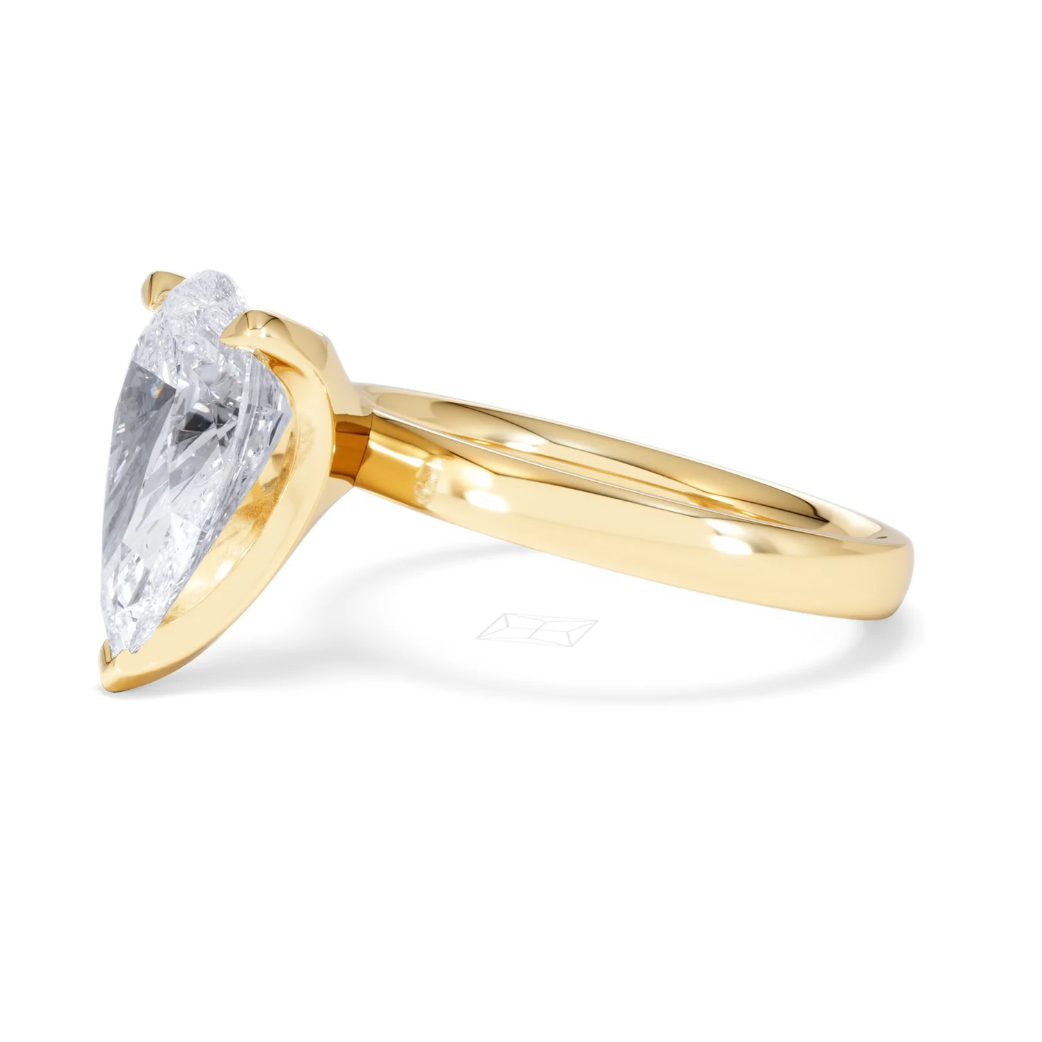Origin 3.00ct Pear Cut Lab Diamond Solitaire Engagement Ring in 18K Yellow Gold - Image 73