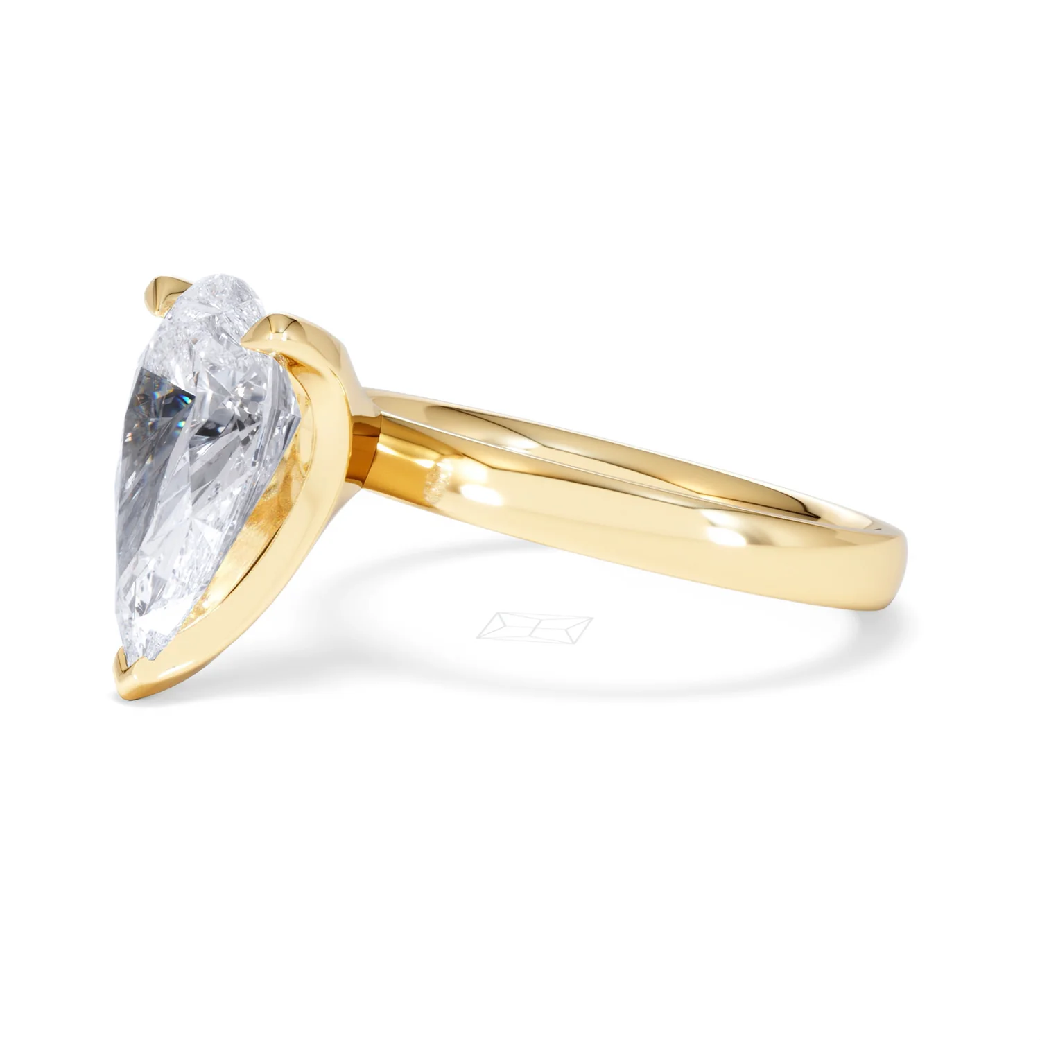 Origin 3.00ct Pear Cut Lab Diamond Solitaire Engagement Ring in 18K Yellow Gold - Image 74