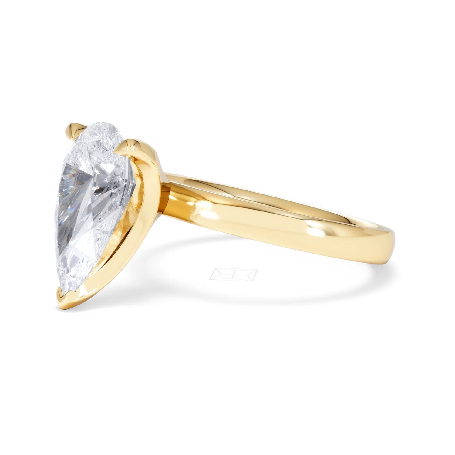 Origin 3.00ct Pear Cut Lab Diamond Solitaire Engagement Ring in 18K Yellow Gold - Image 75