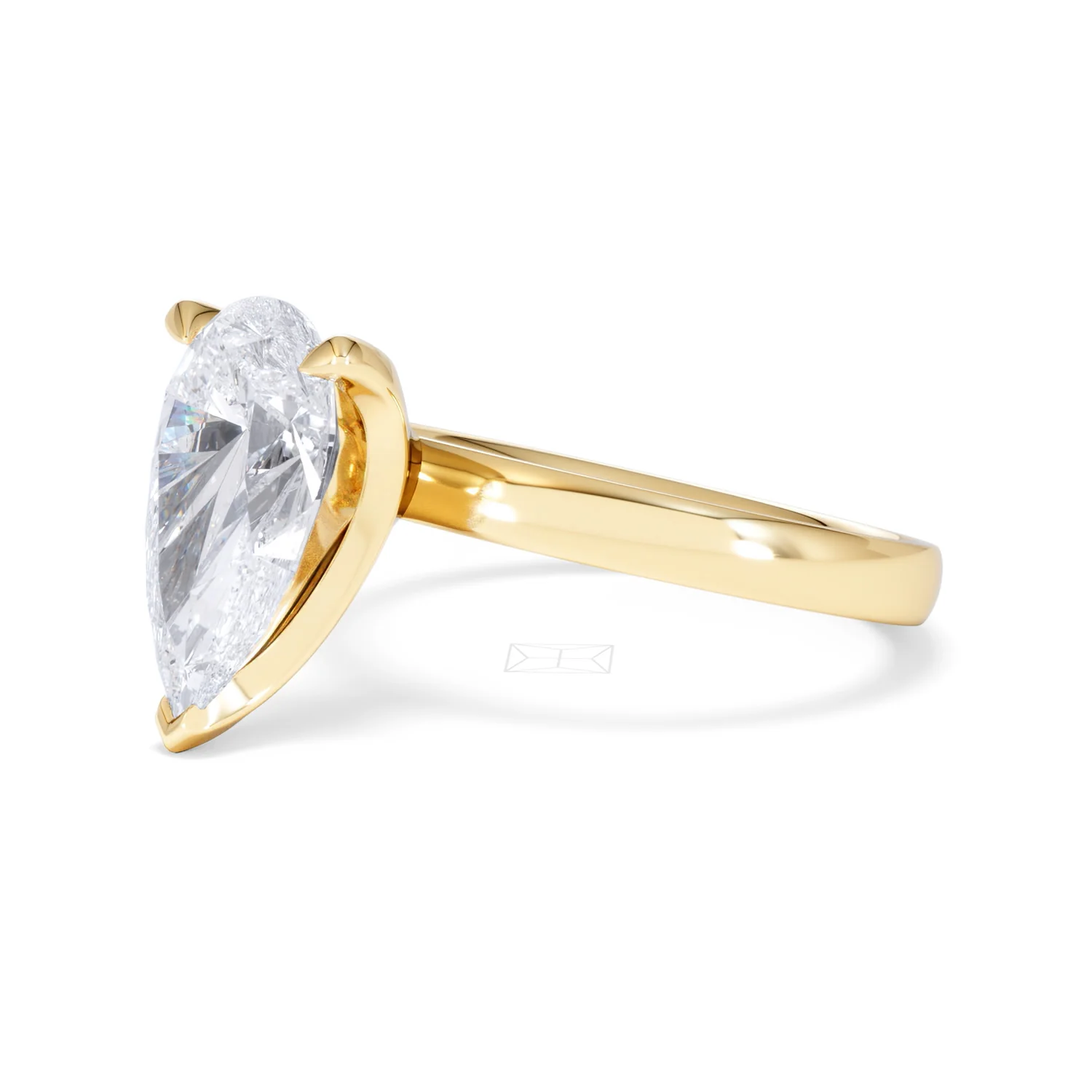 Origin 3.00ct Pear Cut Lab Diamond Solitaire Engagement Ring in 18K Yellow Gold - Image 76