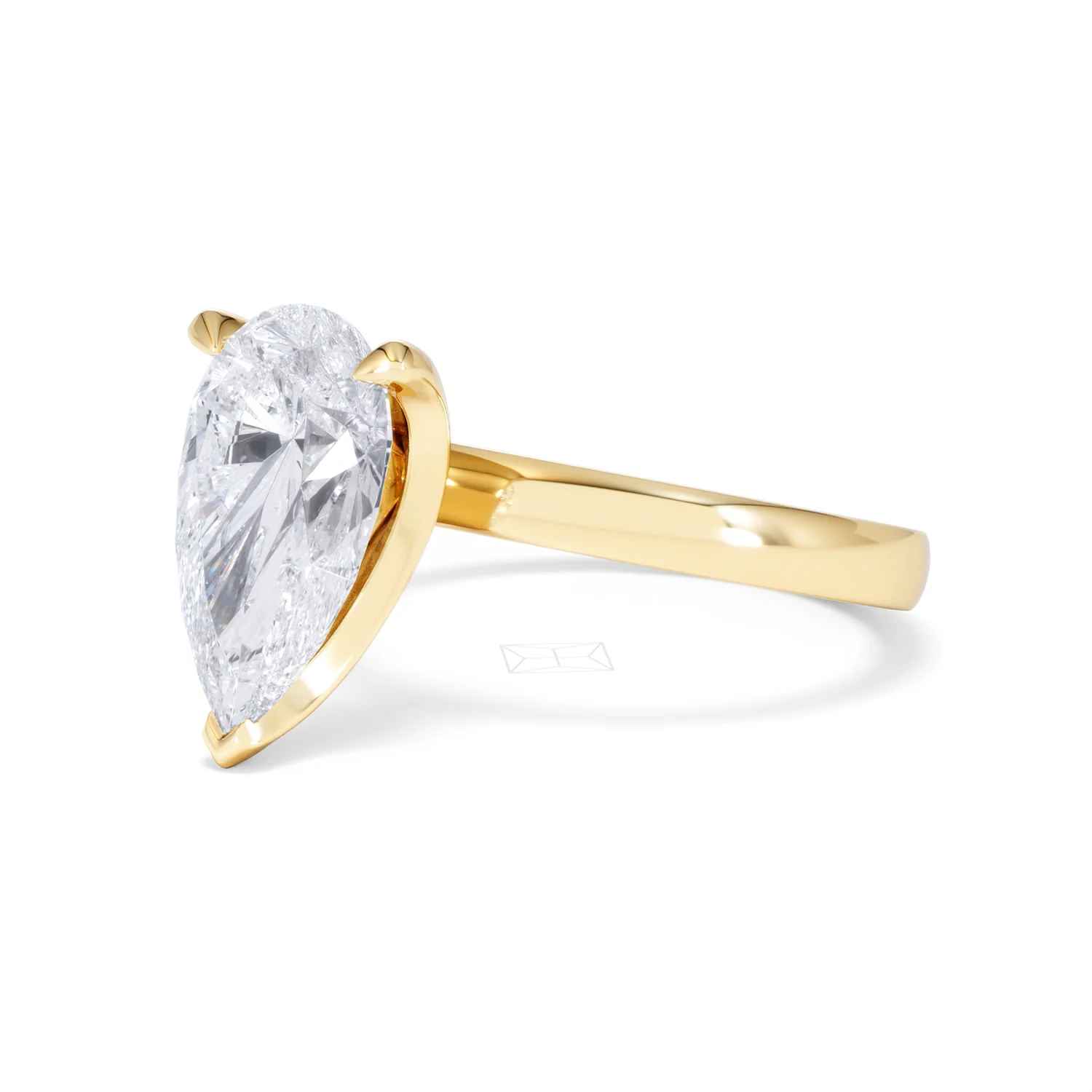 Origin 3.00ct Pear Cut Lab Diamond Solitaire Engagement Ring in 18K Yellow Gold - Image 78