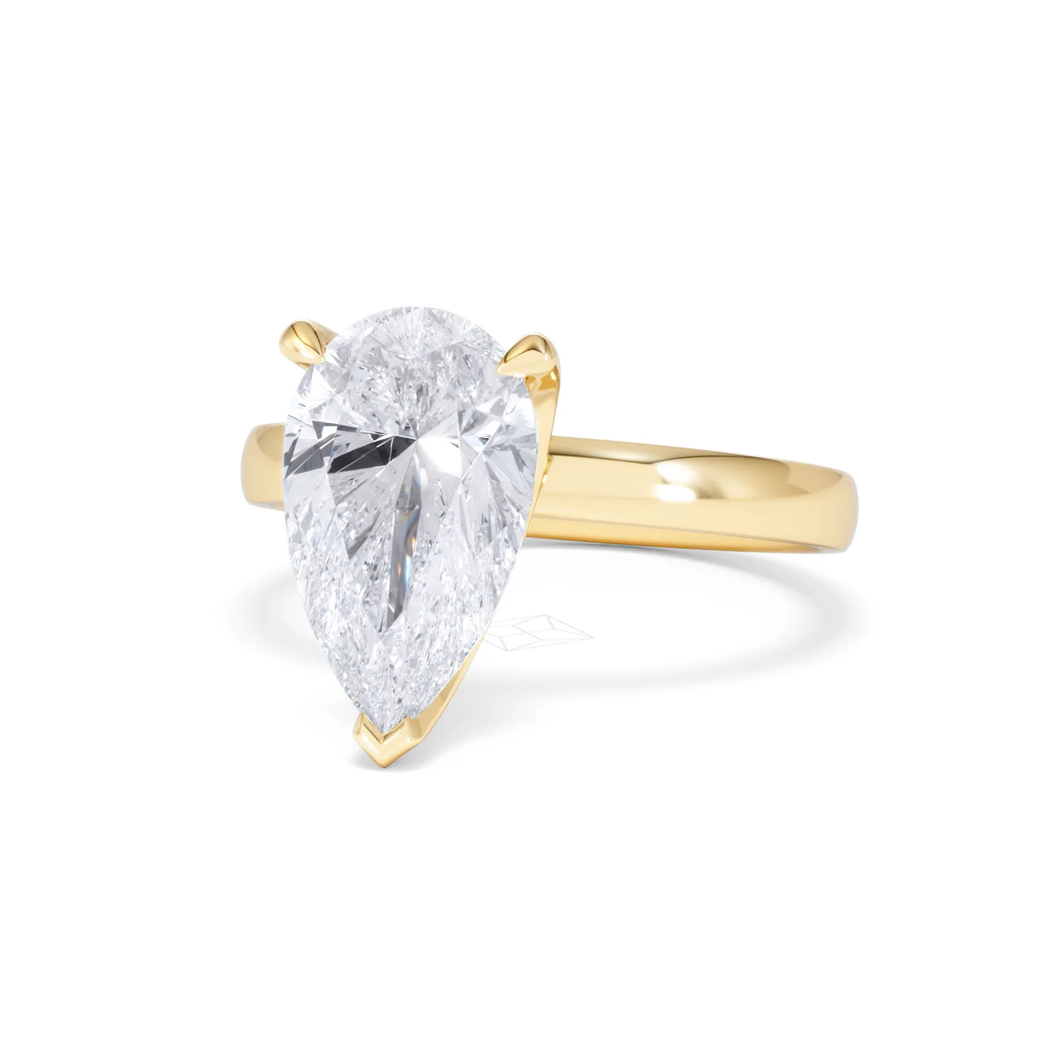 Origin 3.00ct Pear Cut Lab Diamond Solitaire Engagement Ring in 18K Yellow Gold - Image 83