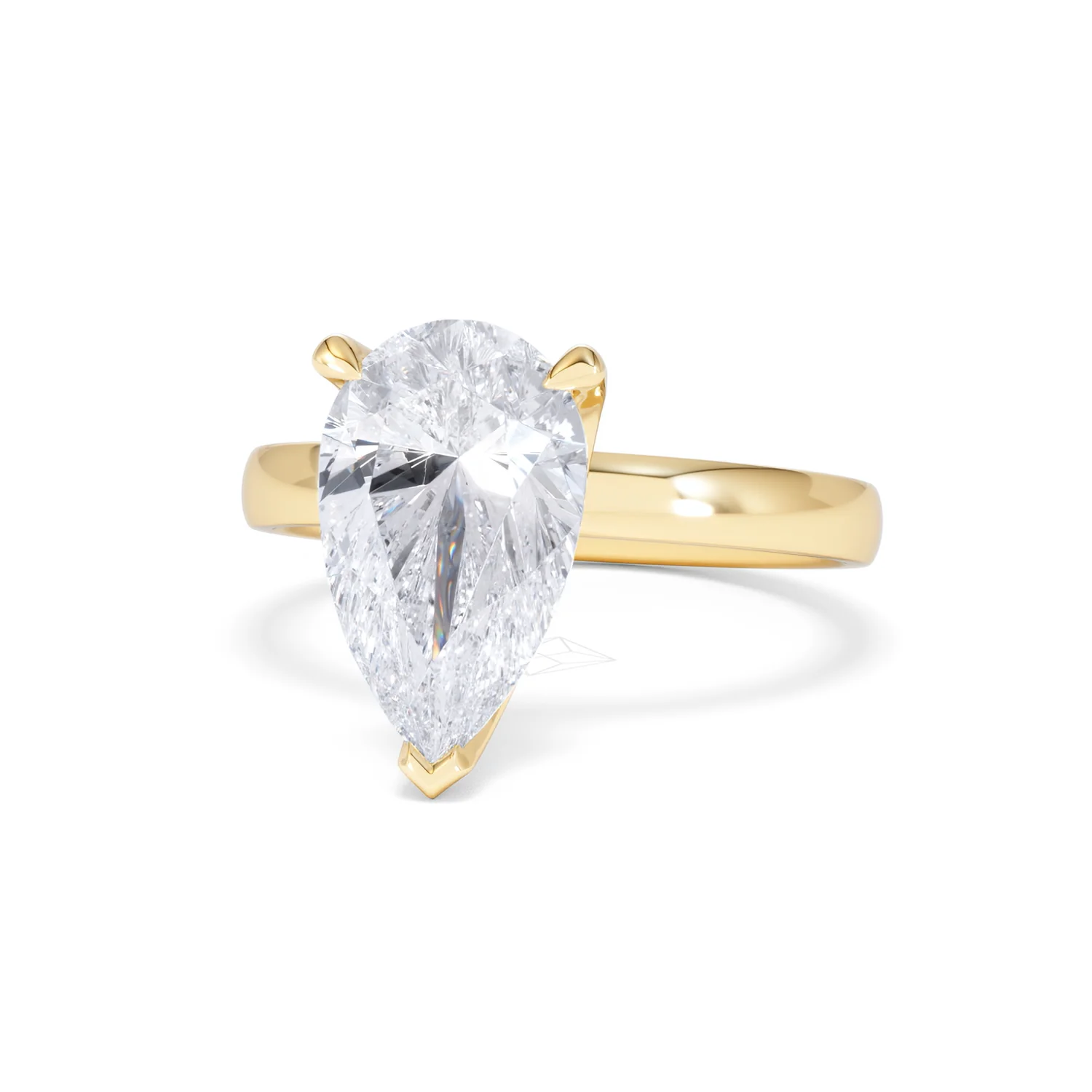 Origin 3.00ct Pear Cut Lab Diamond Solitaire Engagement Ring in 18K Yellow Gold - Image 84