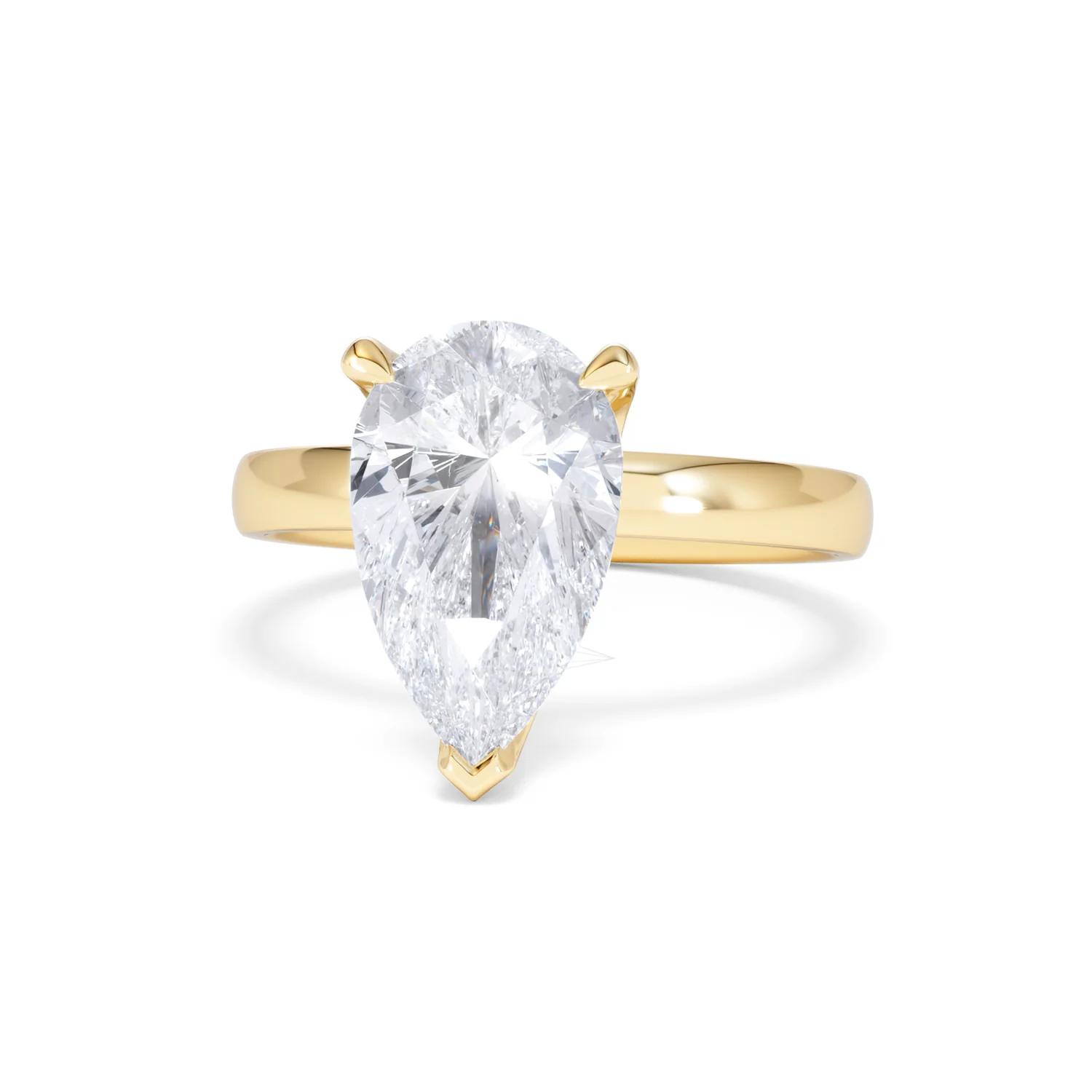 Origin 3.00ct Pear Cut Lab Diamond Solitaire Engagement Ring in 18K Yellow Gold - Image 85