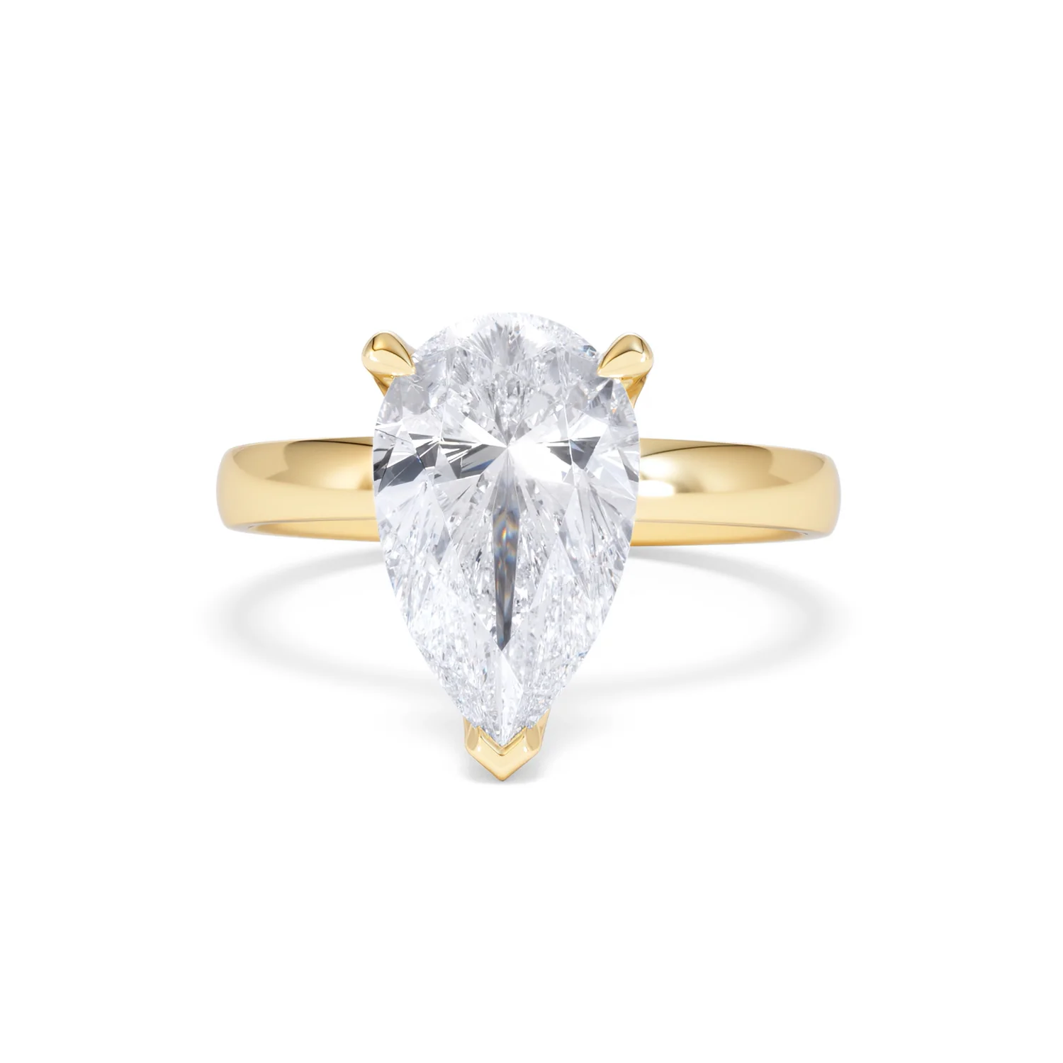 Origin 3.00ct Pear Cut Lab Diamond Solitaire Engagement Ring in 18K Yellow Gold - Image 86