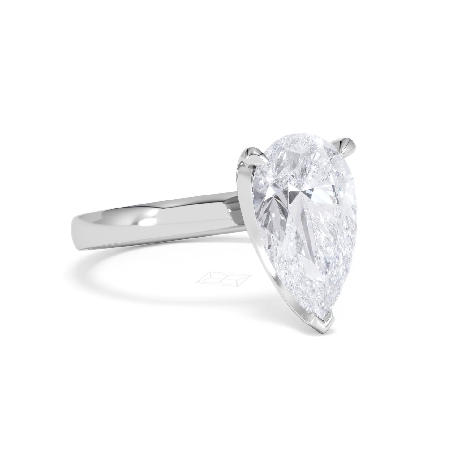 Origin 3.00ct Pear Cut Lab Diamond Solitaire Engagement Ring in Platinum - Image 13