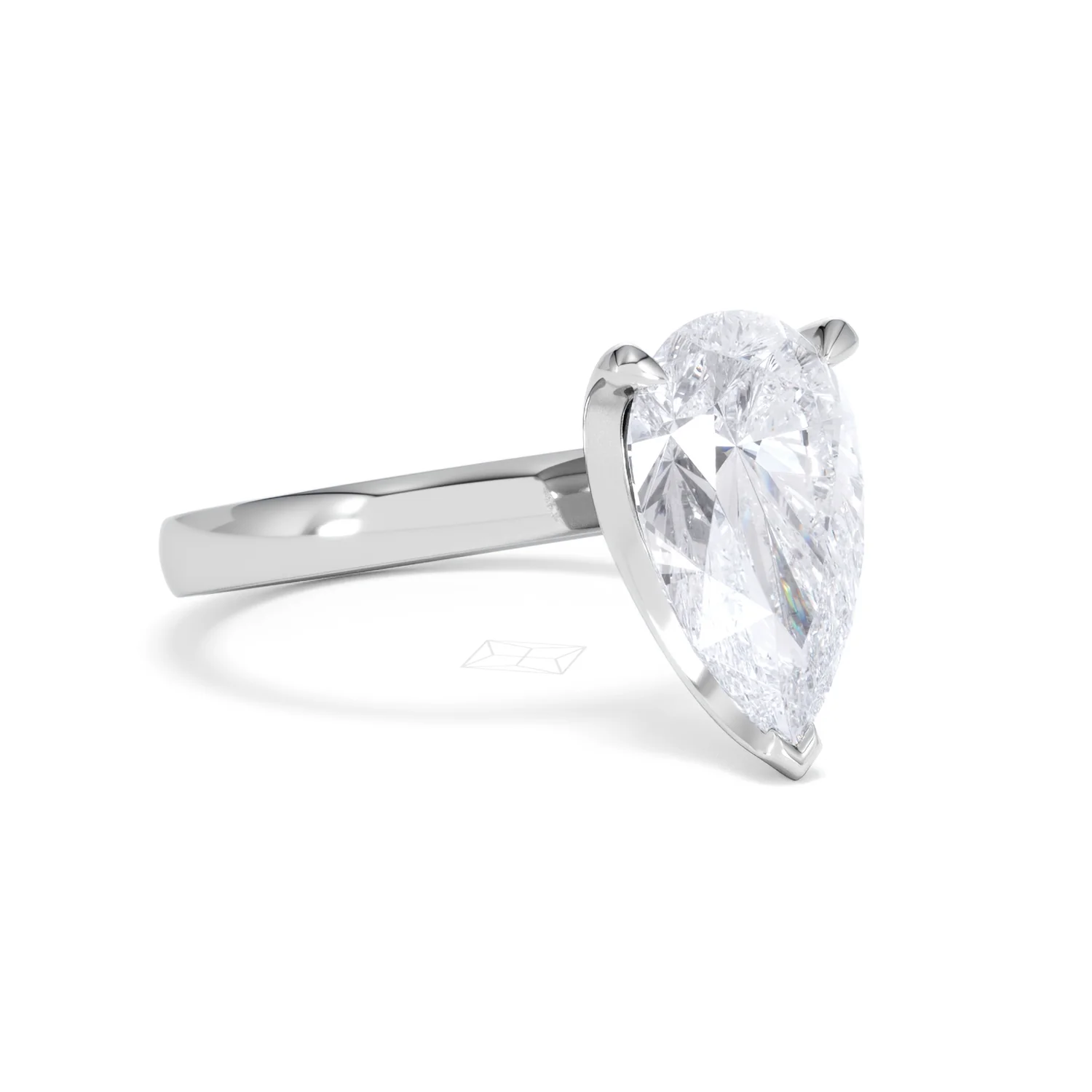 Origin 3.00ct Pear Cut Lab Diamond Solitaire Engagement Ring in Platinum - Image 14