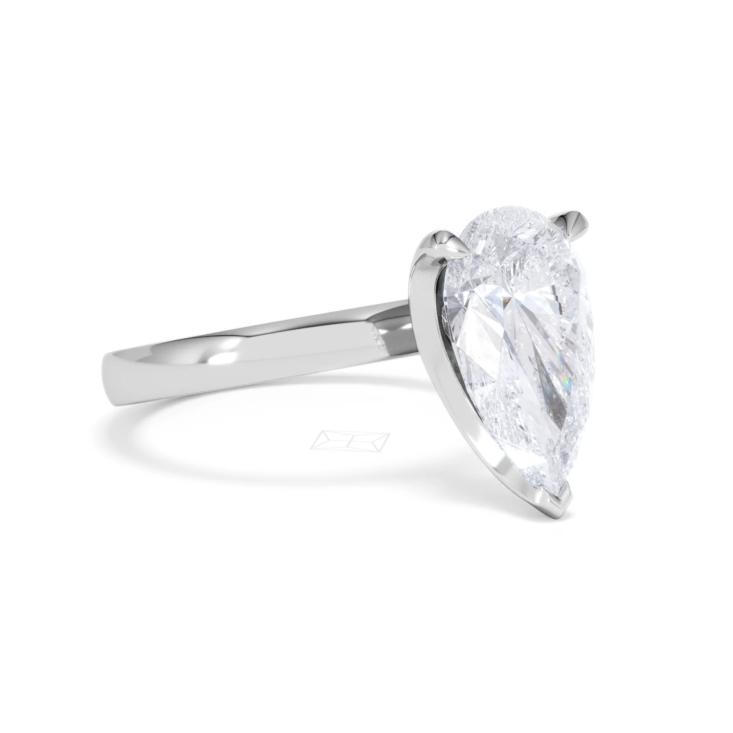 Origin 3.00ct Pear Cut Lab Diamond Solitaire Engagement Ring in Platinum - Image 15