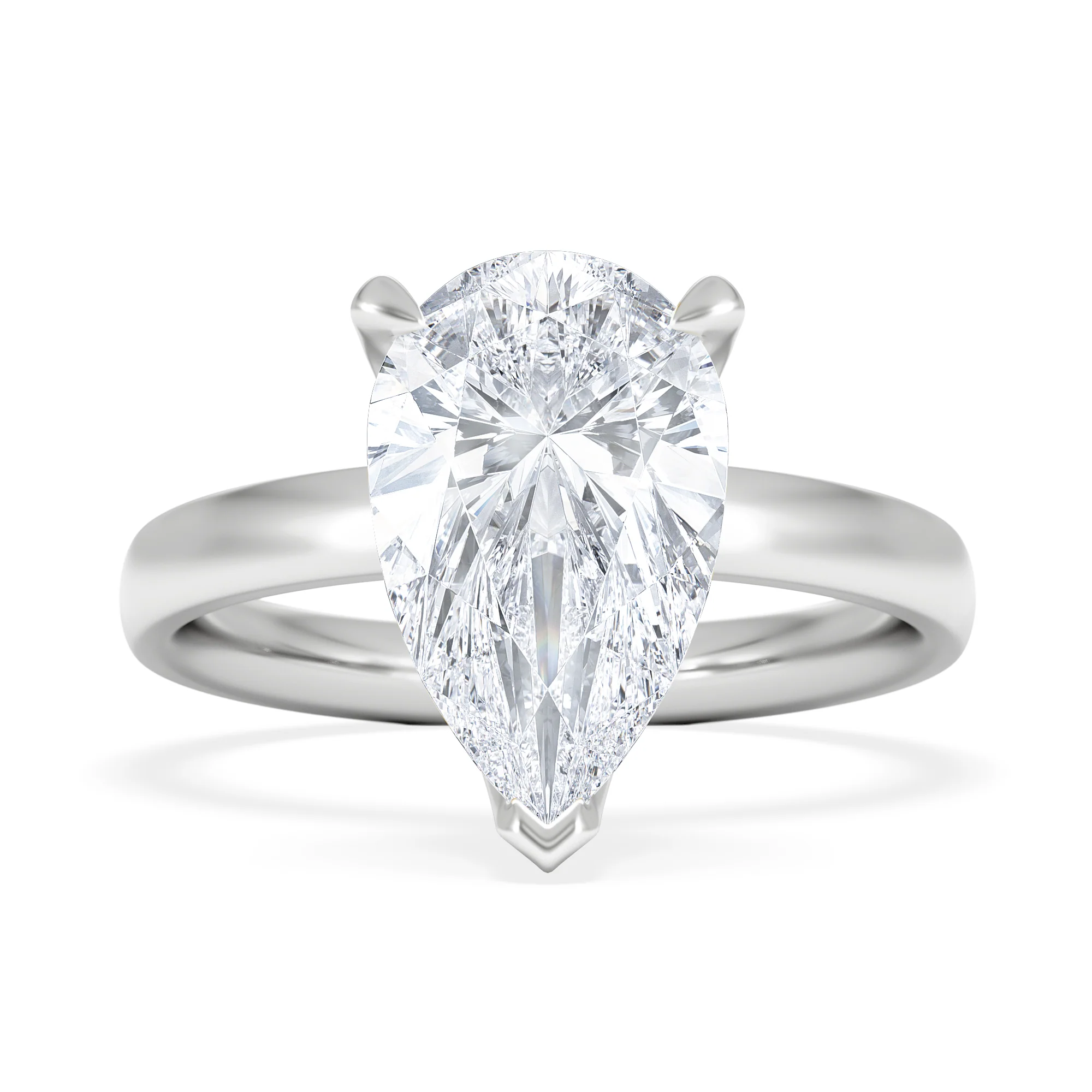 Origin 3.00ct Pear Cut Lab Diamond Solitaire Engagement Ring in Platinum - Image 6