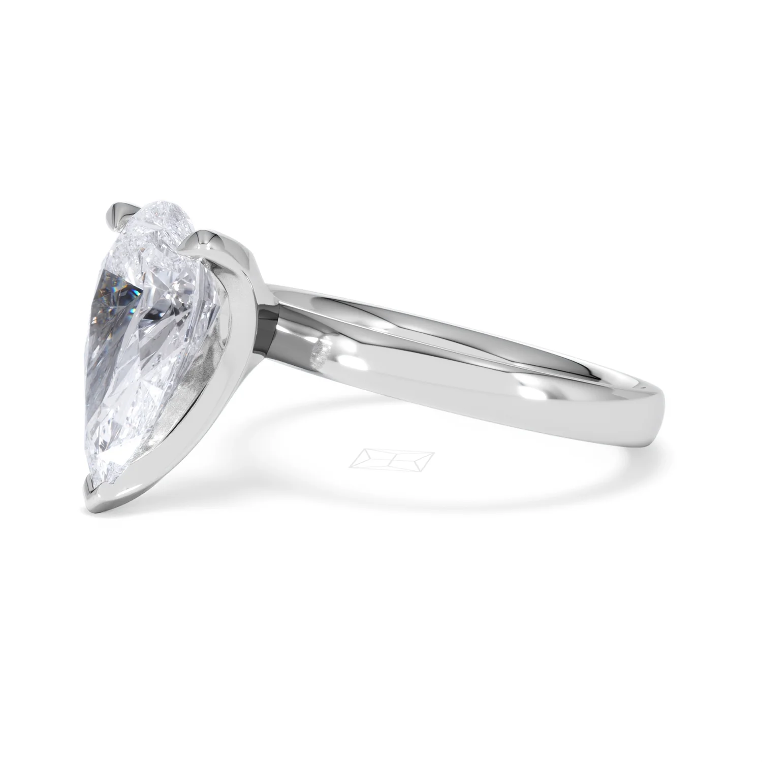 Origin 3.00ct Pear Cut Lab Diamond Solitaire Engagement Ring in Platinum - Image 74