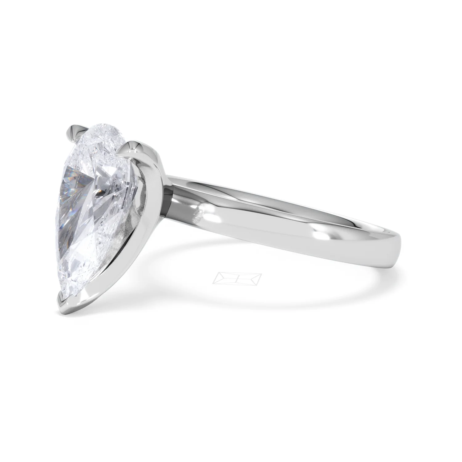 Origin 3.00ct Pear Cut Lab Diamond Solitaire Engagement Ring in Platinum - Image 75
