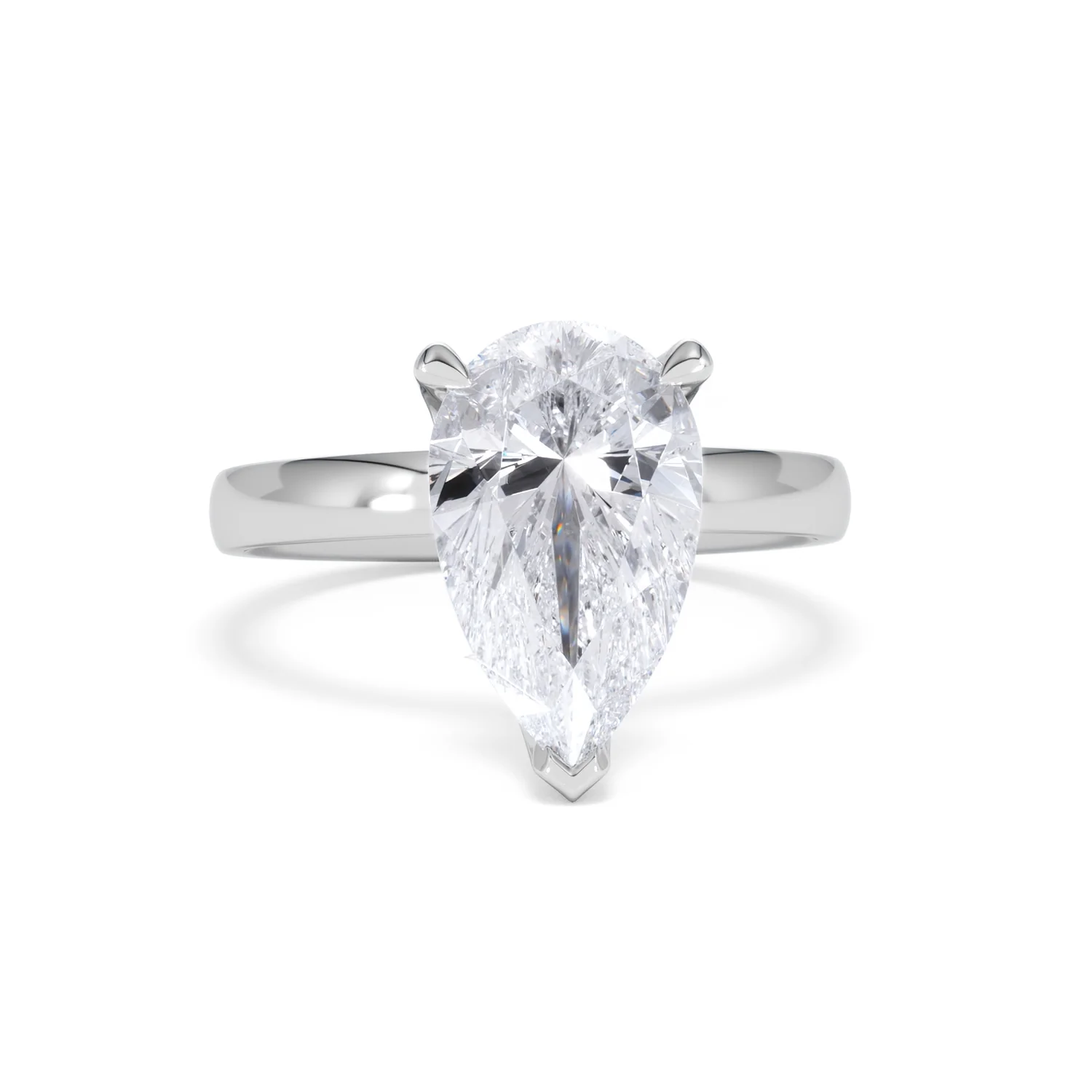 Origin 3.00ct Pear Cut Lab Diamond Solitaire Engagement Ring in Platinum - Image 8
