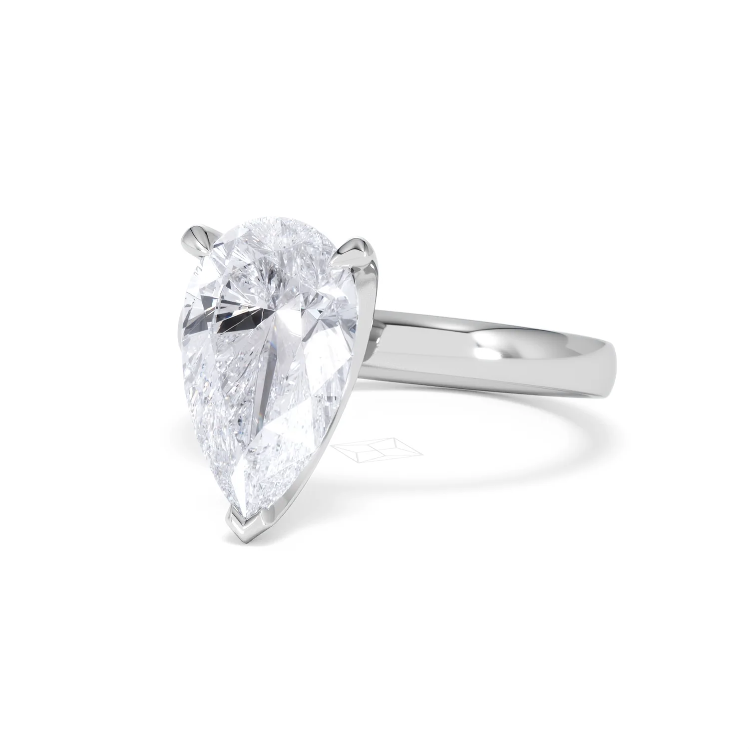 Origin 3.00ct Pear Cut Lab Diamond Solitaire Engagement Ring in Platinum - Image 82