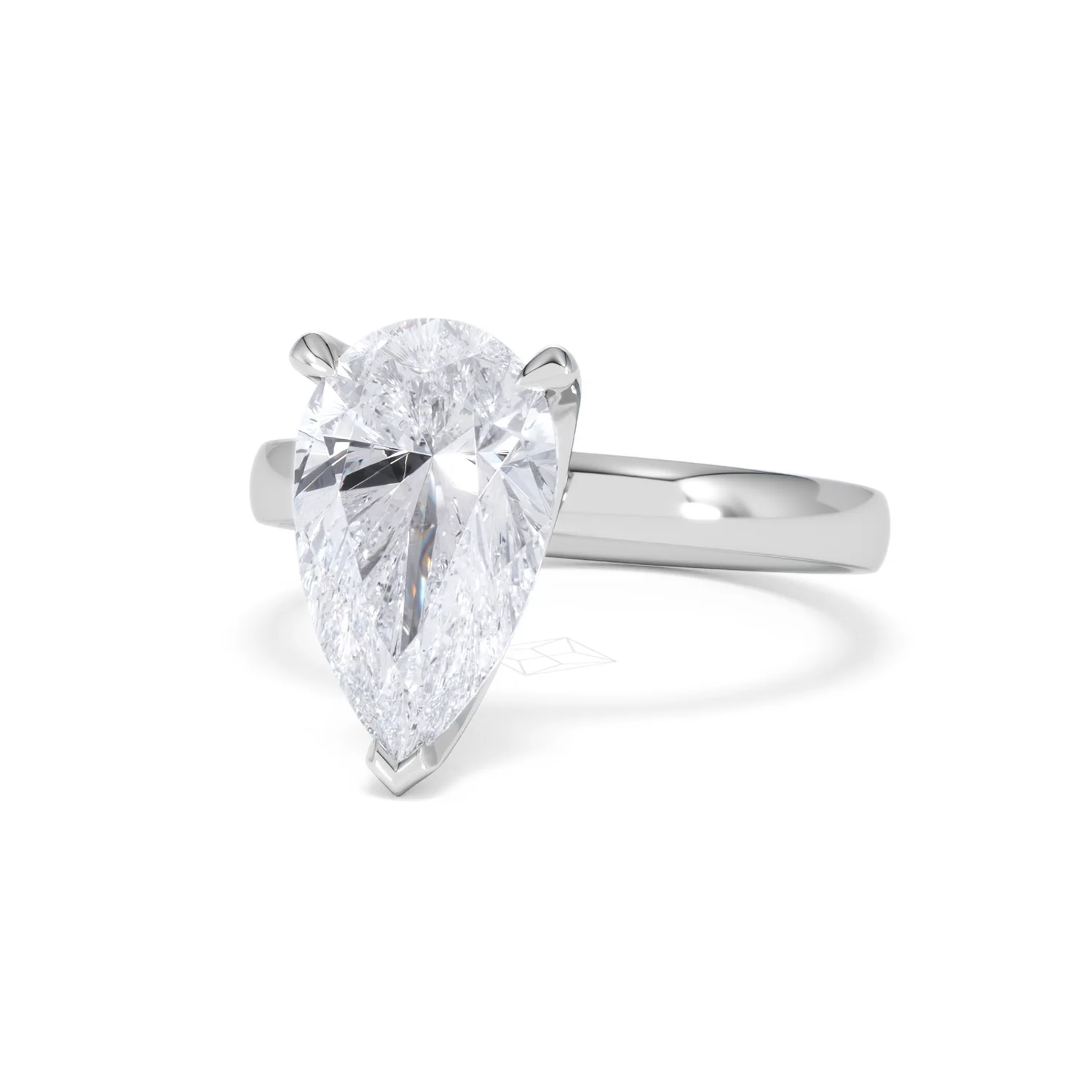 Origin 3.00ct Pear Cut Lab Diamond Solitaire Engagement Ring in Platinum - Image 83
