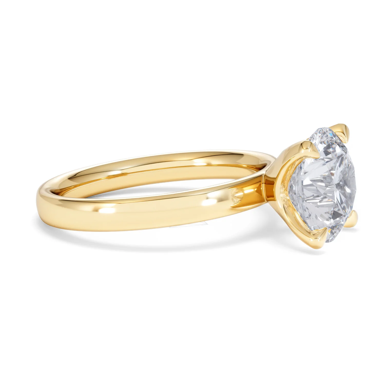 Origin 3.00ct Round Cut Lab Diamond Solitaire Engagement Ring in 18K Yellow Gold - Image 21