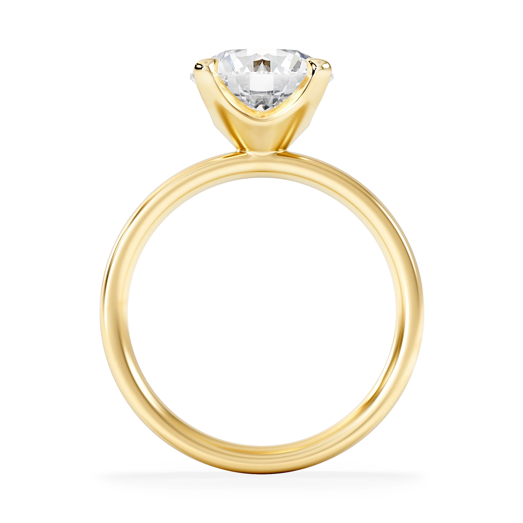 Origin 3.00ct Round Cut Lab Diamond Solitaire Engagement Ring in 18K Yellow Gold - Image 3