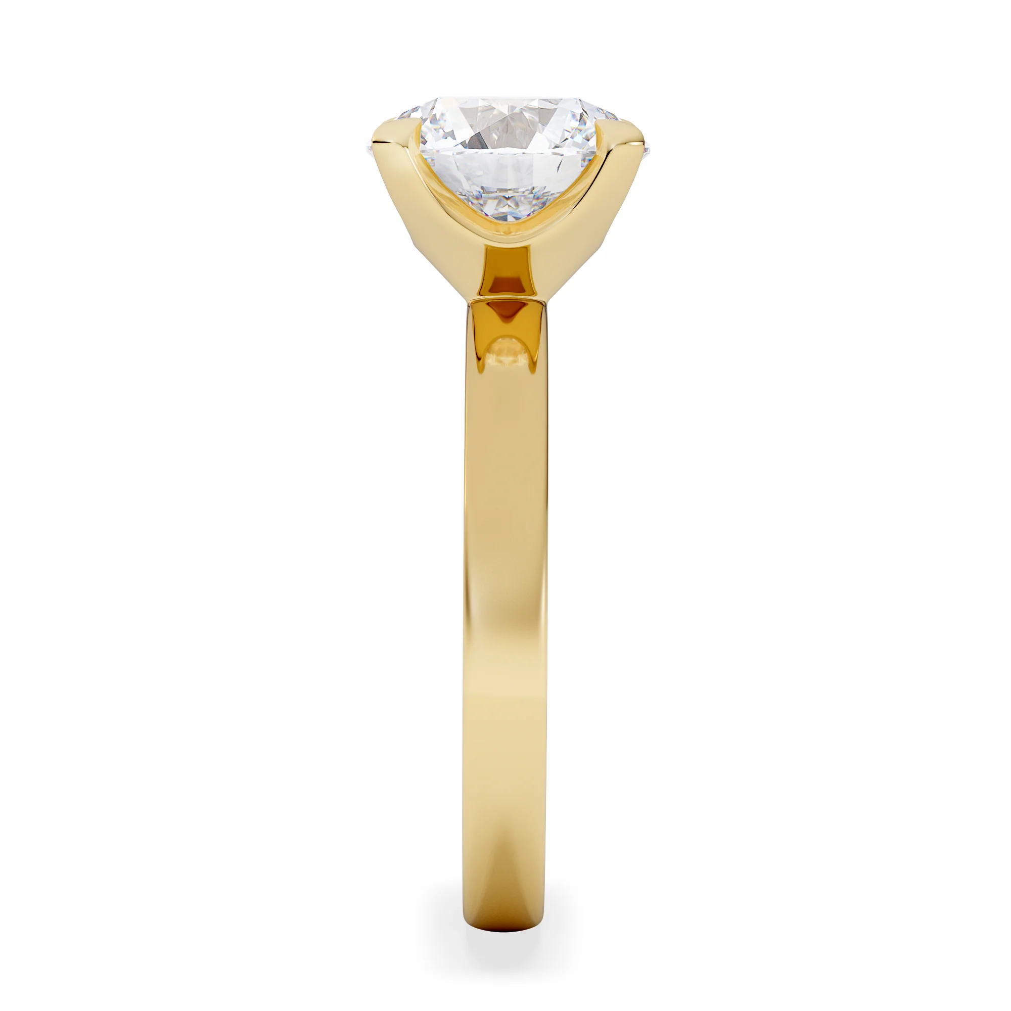 Origin 3.00ct Round Cut Lab Diamond Solitaire Engagement Ring in 18K Yellow Gold - Image 5