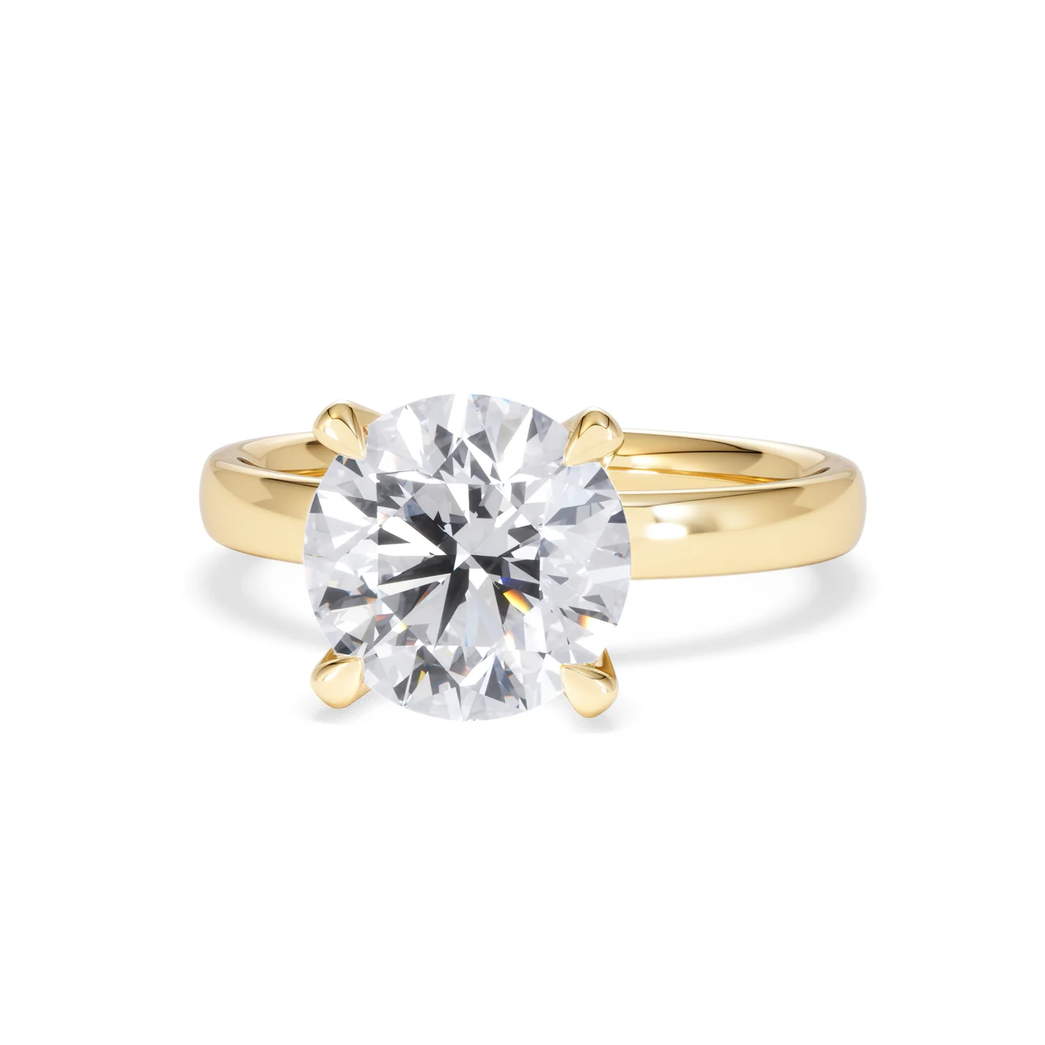 Origin 3.00ct Round Cut Lab Diamond Solitaire Engagement Ring in 18K Yellow Gold - Image 85