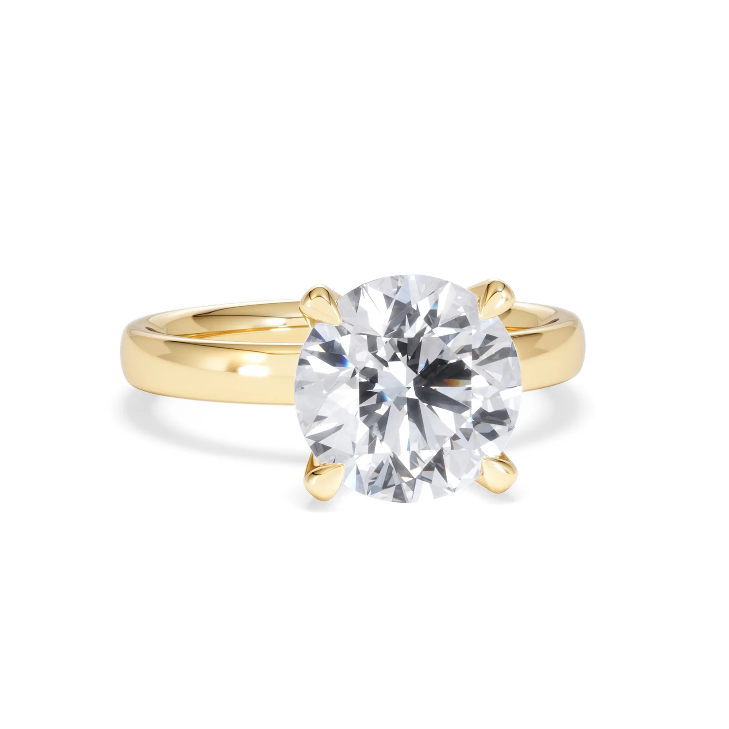 Origin 3.00ct Round Cut Lab Diamond Solitaire Engagement Ring in 18K Yellow Gold - Image 9