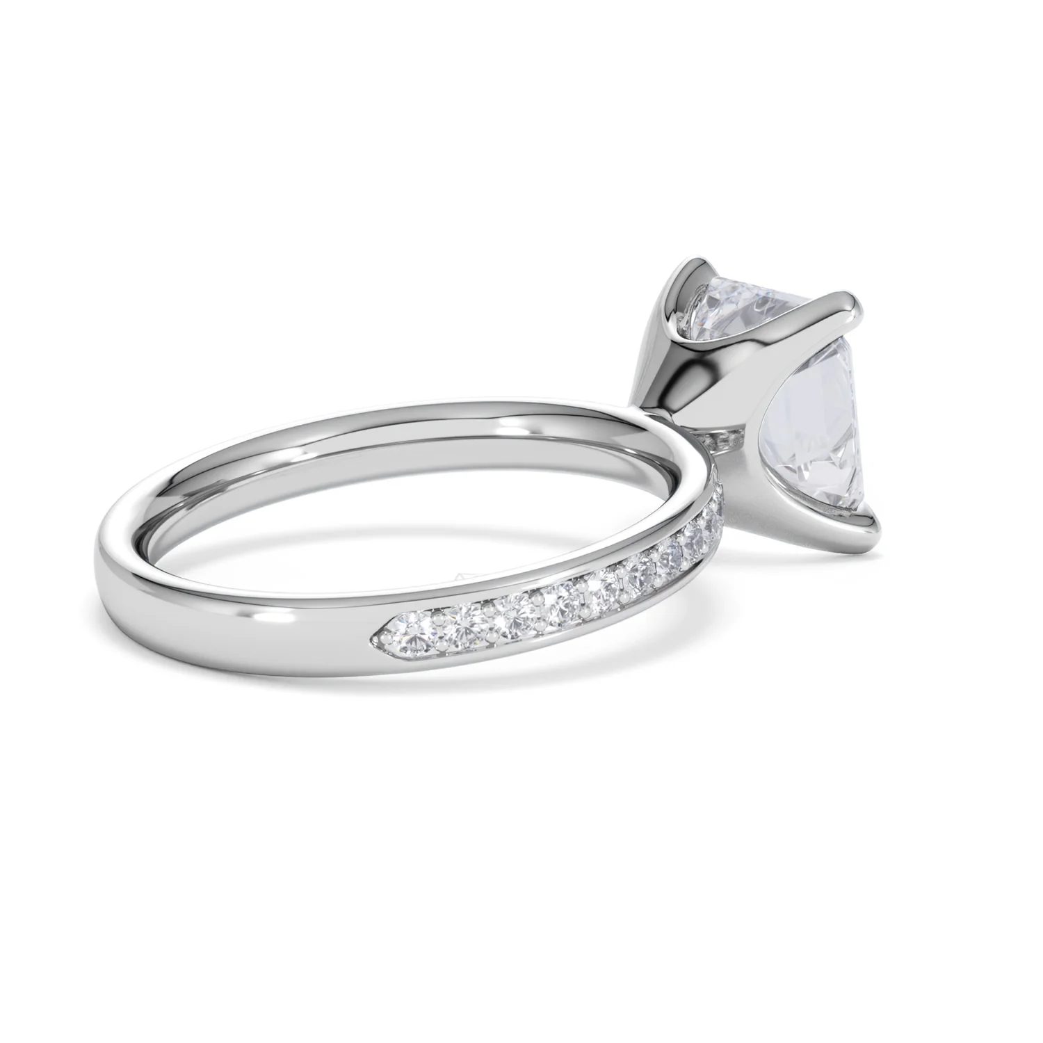 Origin 3.30ct Asscher Cut Lab Diamond Solitaire Engagement Ring with Side Stones in 18K White Gold - Image 35