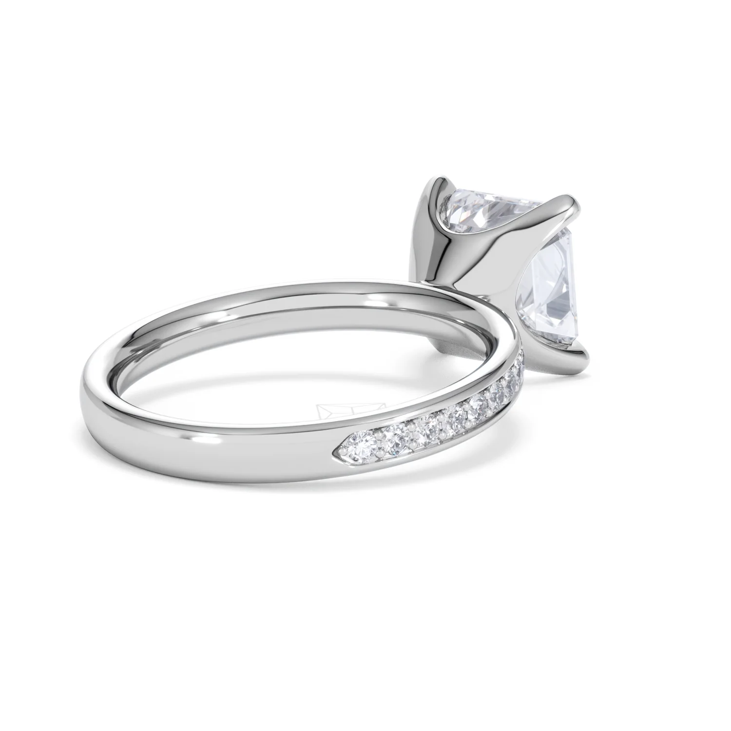 Origin 3.30ct Asscher Cut Lab Diamond Solitaire Engagement Ring with Side Stones in 18K White Gold - Image 38
