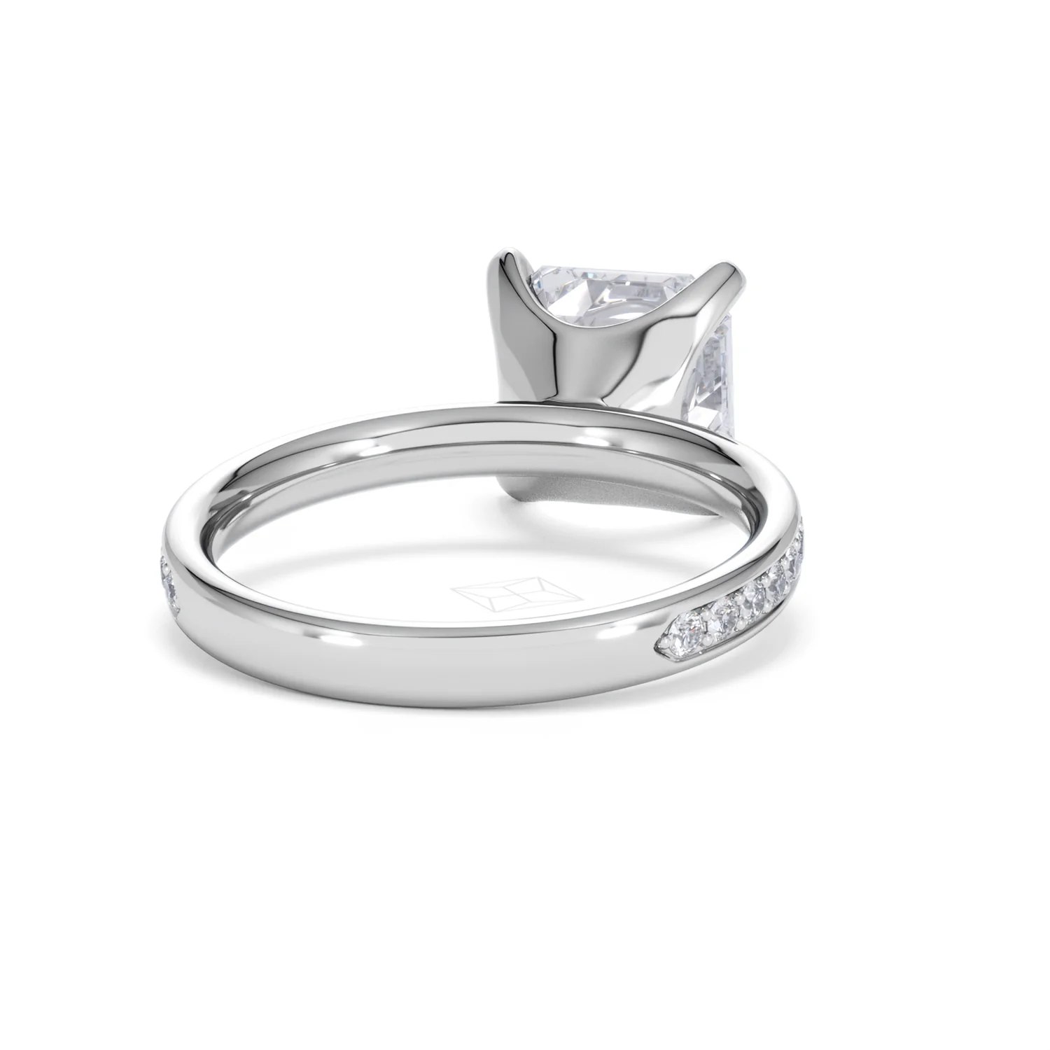 Origin 3.30ct Asscher Cut Lab Diamond Solitaire Engagement Ring with Side Stones in 18K White Gold - Image 43