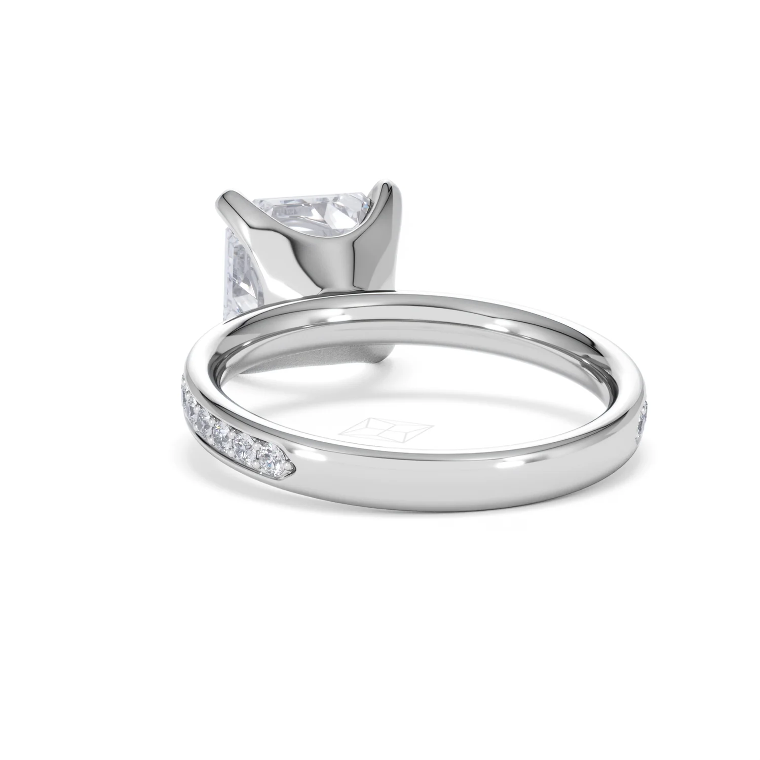 Origin 3.30ct Asscher Cut Lab Diamond Solitaire Engagement Ring with Side Stones in 18K White Gold - Image 51