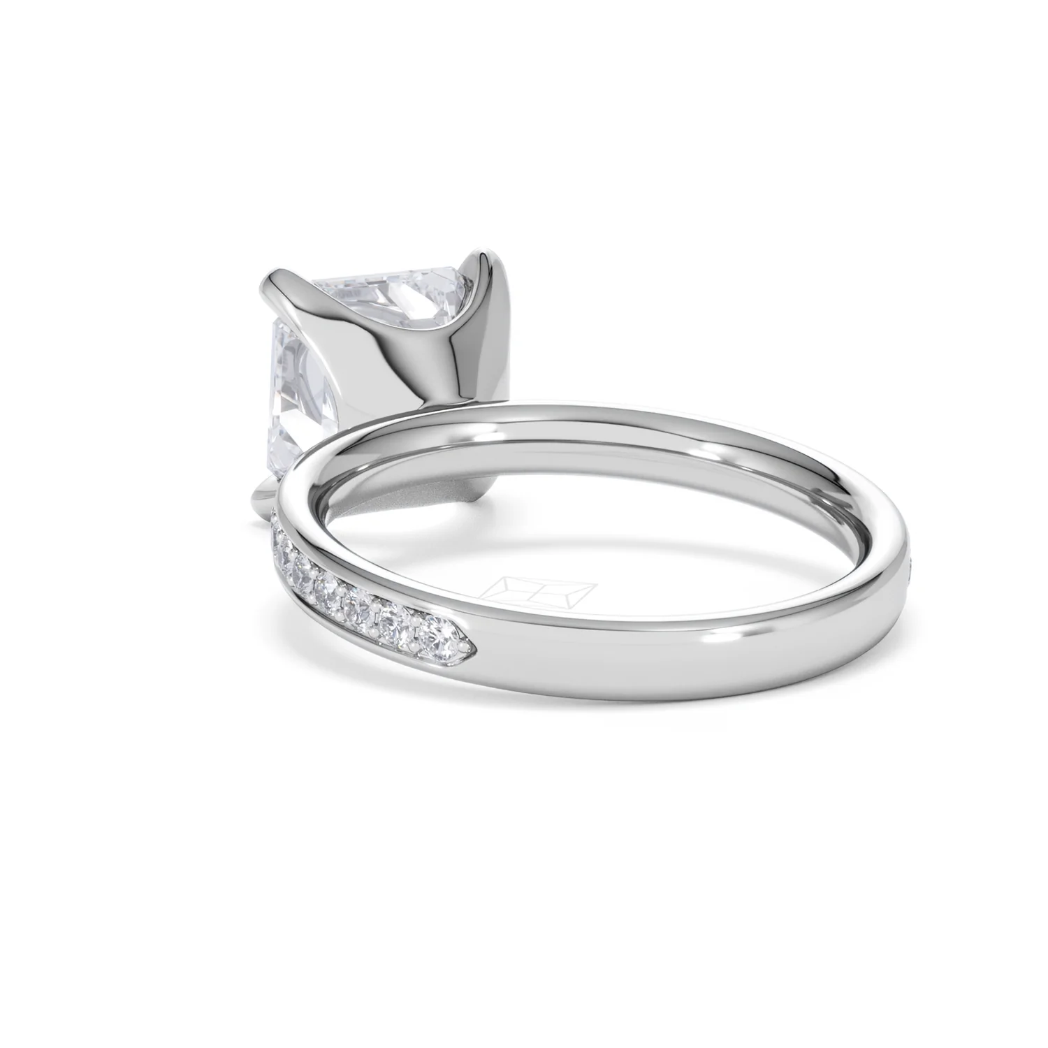 Origin 3.30ct Asscher Cut Lab Diamond Solitaire Engagement Ring with Side Stones in 18K White Gold - Image 53