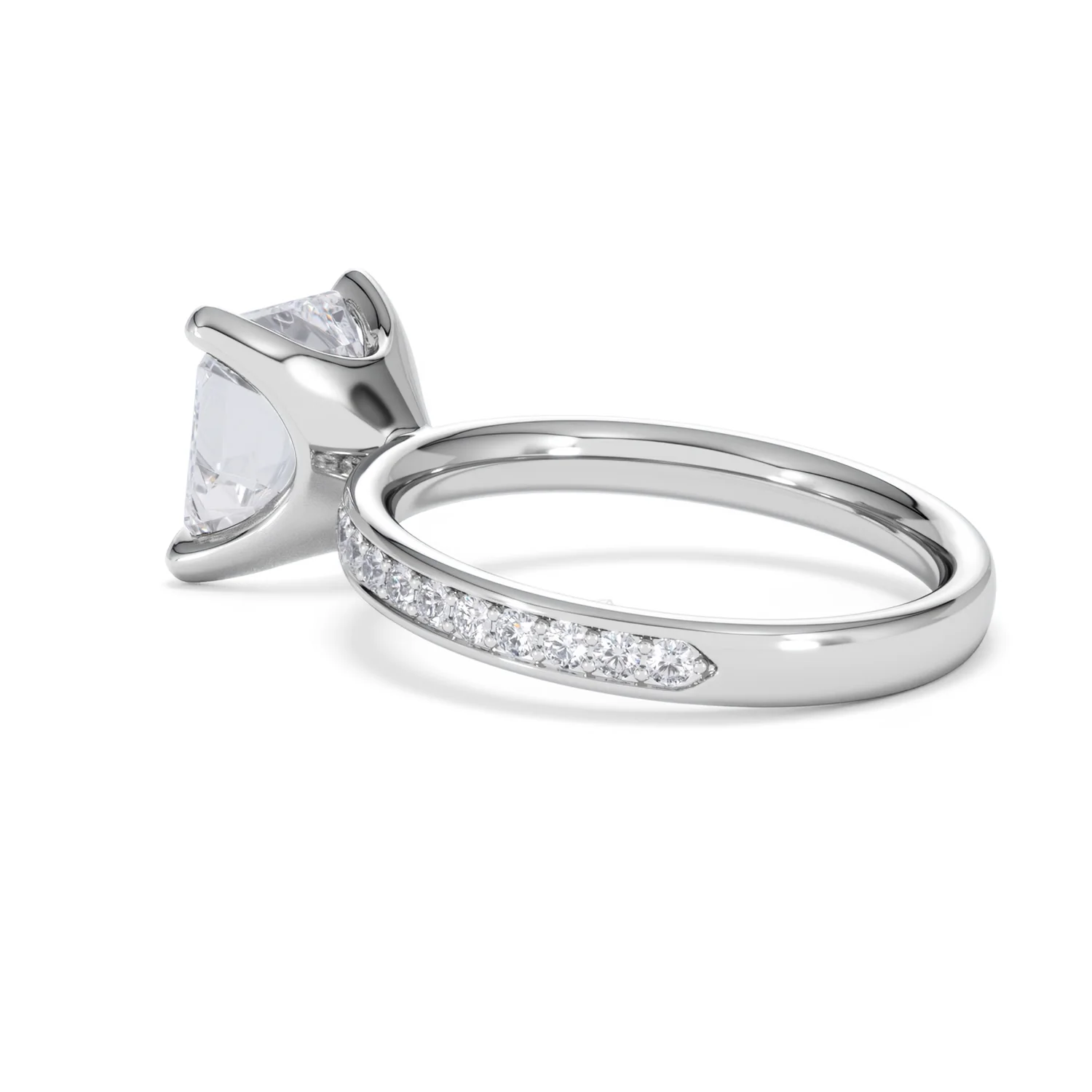 Origin 3.30ct Asscher Cut Lab Diamond Solitaire Engagement Ring with Side Stones in 18K White Gold - Image 59