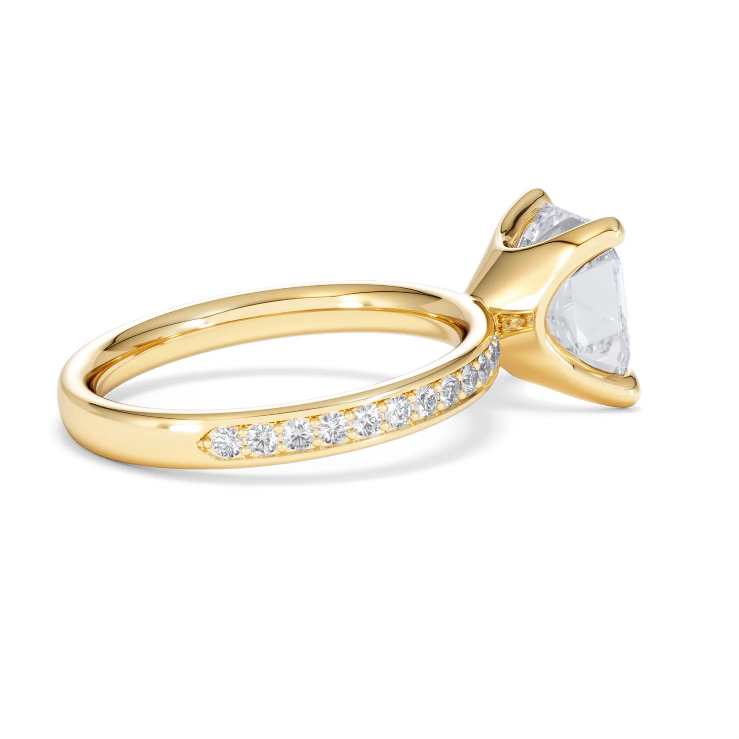 Origin 3.30ct Asscher Cut Lab Diamond Solitaire Engagement Ring with Side Stones in 18K Yellow Gold - Image 32