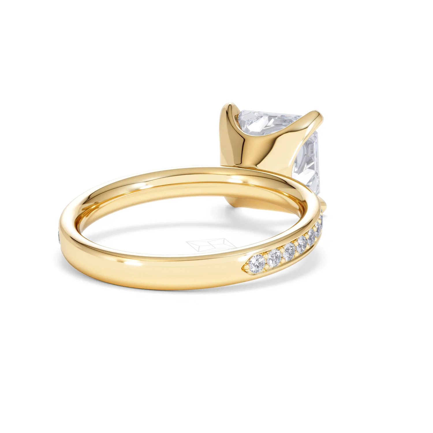 Origin 3.30ct Asscher Cut Lab Diamond Solitaire Engagement Ring with Side Stones in 18K Yellow Gold - Image 41