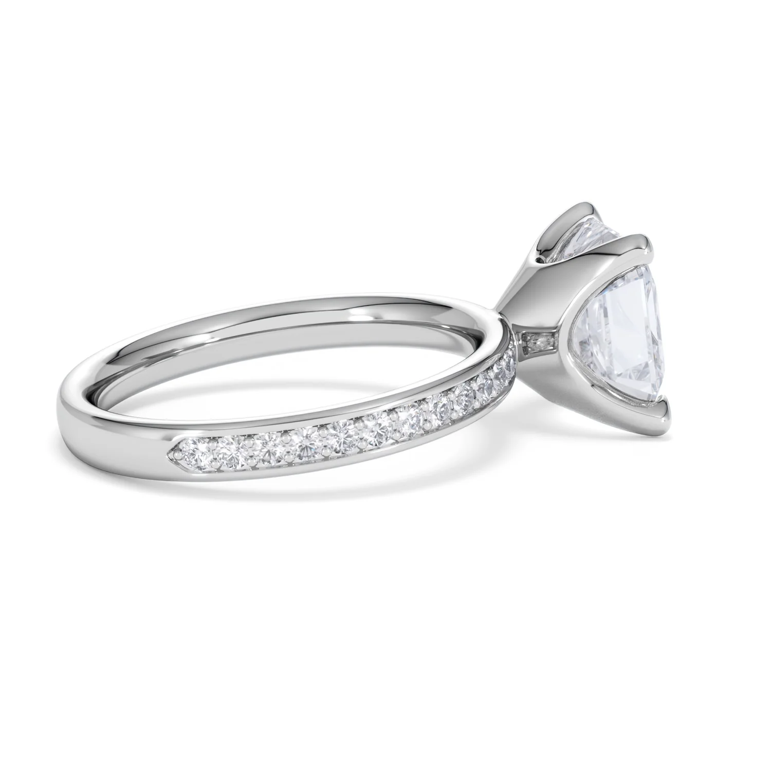 Origin 3.30ct Asscher Cut Lab Diamond Solitaire Engagement Ring with Side Stones in Platinum - Image 30
