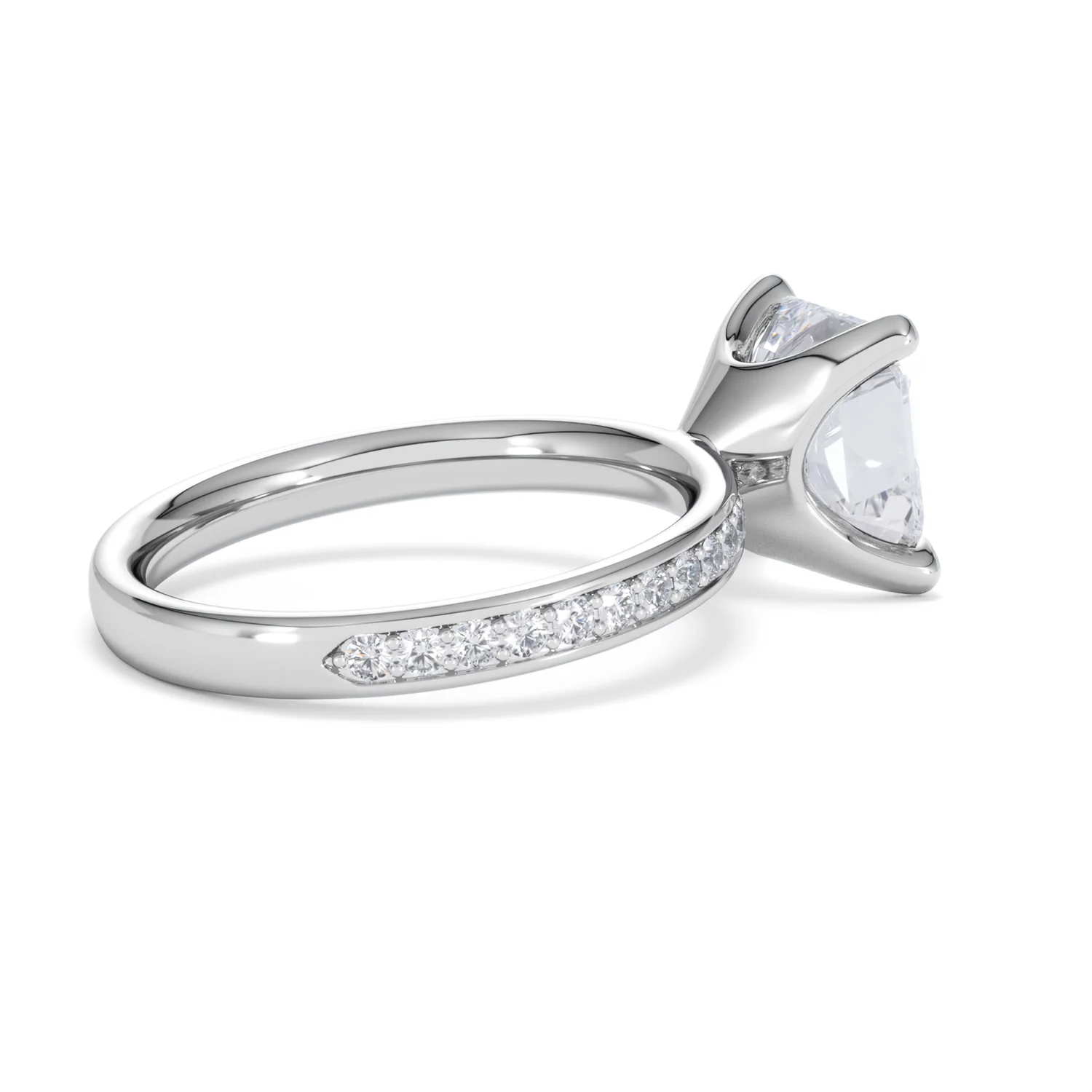 Origin 3.30ct Asscher Cut Lab Diamond Solitaire Engagement Ring with Side Stones in Platinum - Image 33
