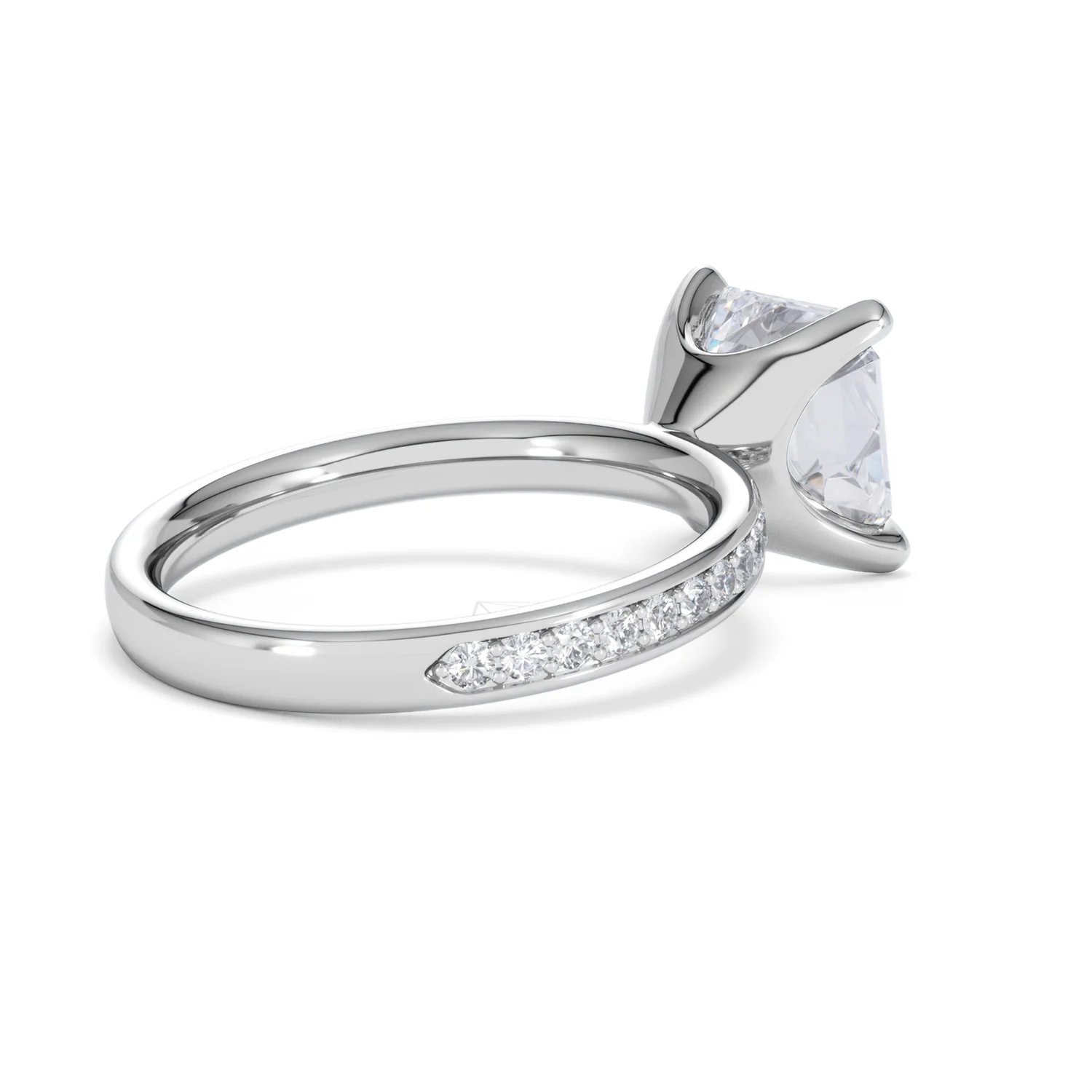 Origin 3.30ct Asscher Cut Lab Diamond Solitaire Engagement Ring with Side Stones in Platinum - Image 36