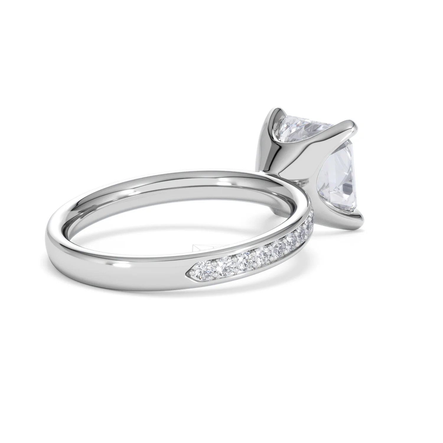 Origin 3.30ct Asscher Cut Lab Diamond Solitaire Engagement Ring with Side Stones in Platinum - Image 37