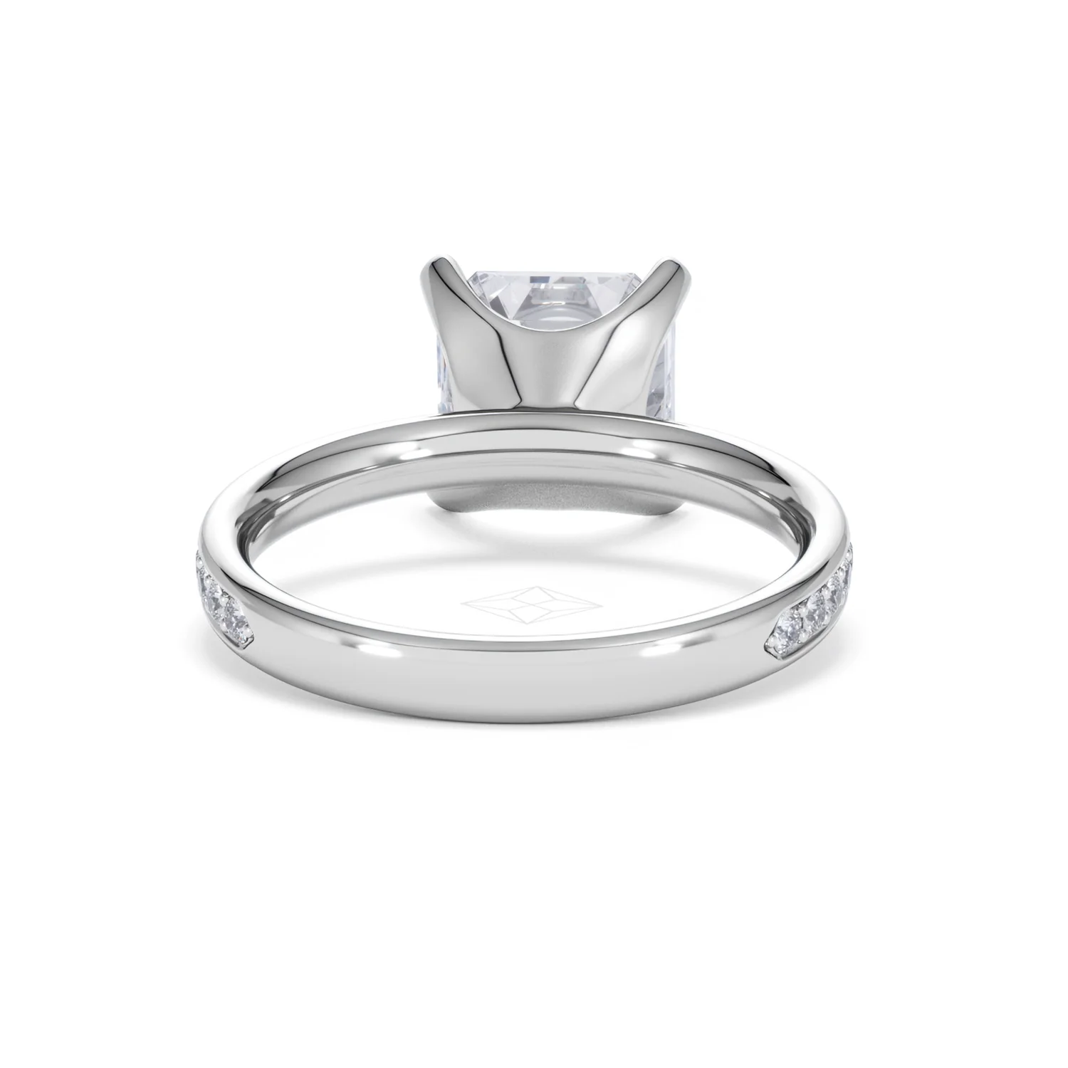 Origin 3.30ct Asscher Cut Lab Diamond Solitaire Engagement Ring with Side Stones in Platinum - Image 46