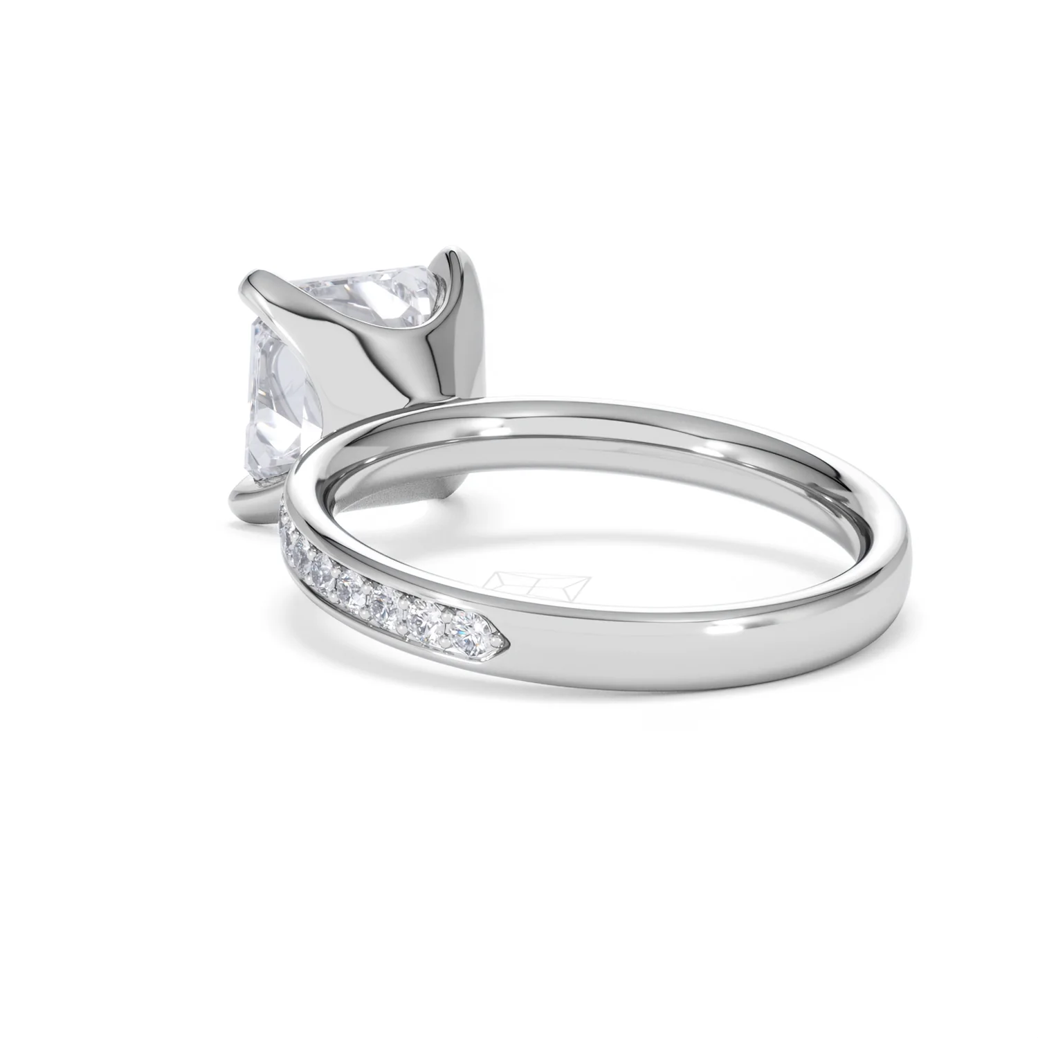 Origin 3.30ct Asscher Cut Lab Diamond Solitaire Engagement Ring with Side Stones in Platinum - Image 54