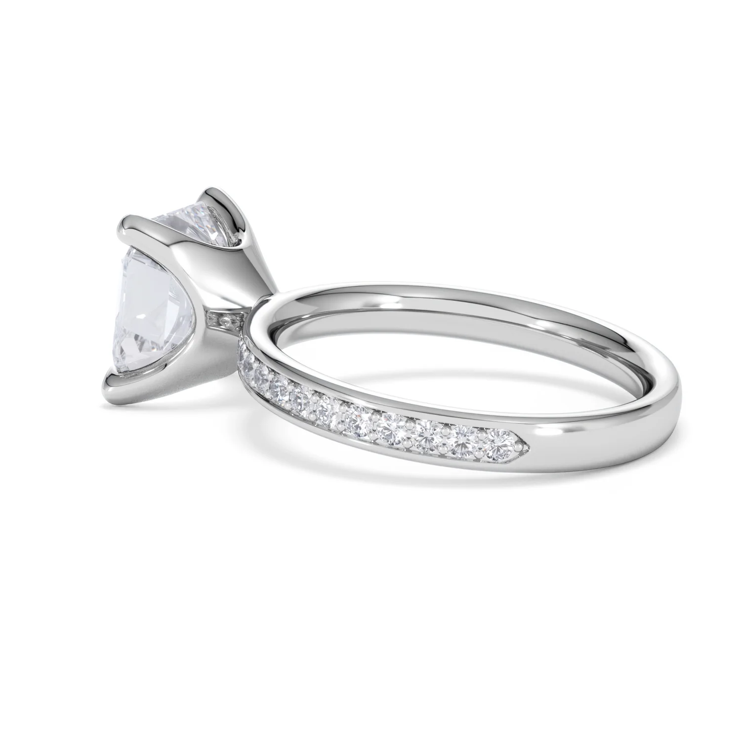 Origin 3.30ct Asscher Cut Lab Diamond Solitaire Engagement Ring with Side Stones in Platinum - Image 61