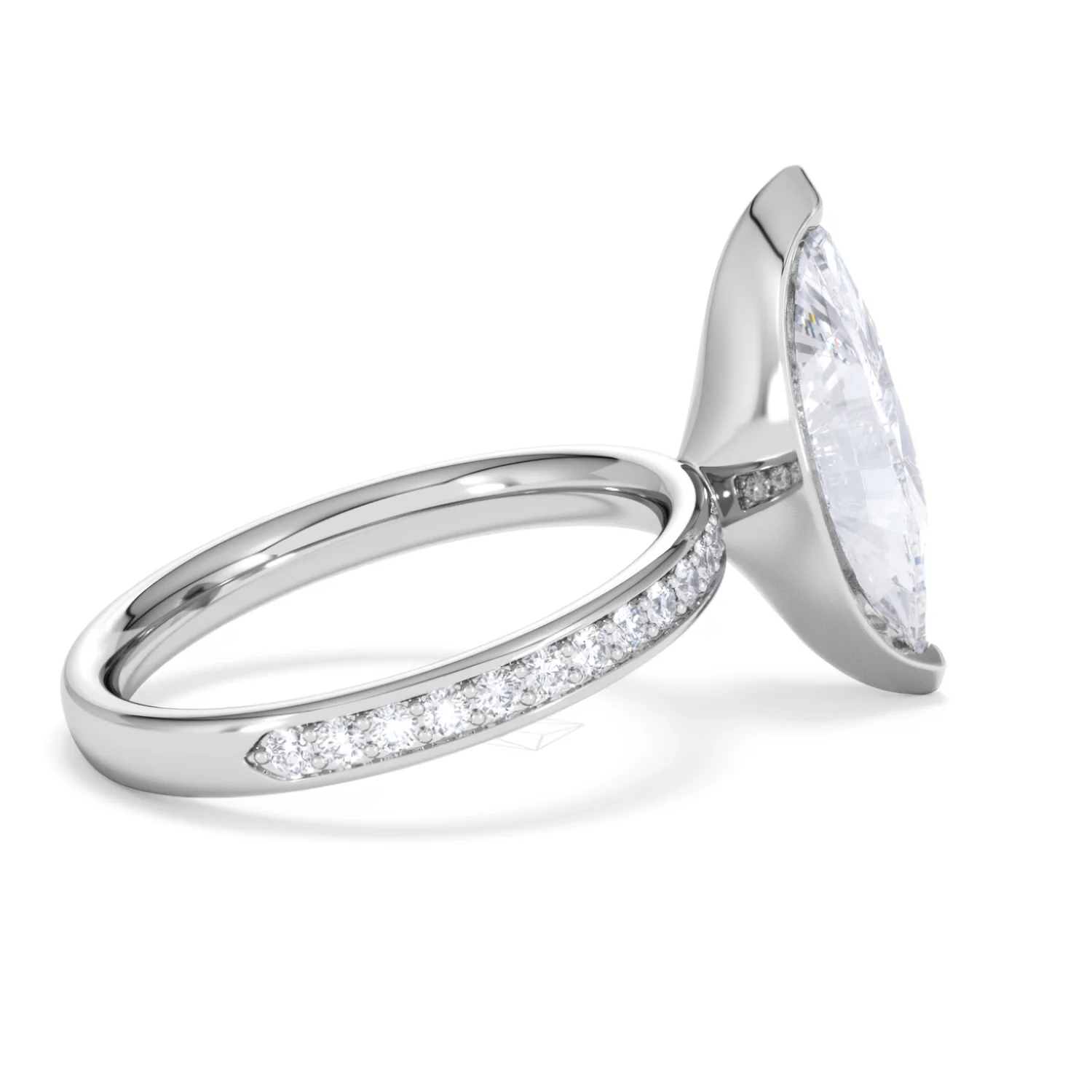 Origin 3.30ct Marquise Cut Lab Diamond Solitaire Engagement Ring with Side Stones in 18K White Gold - Image 31